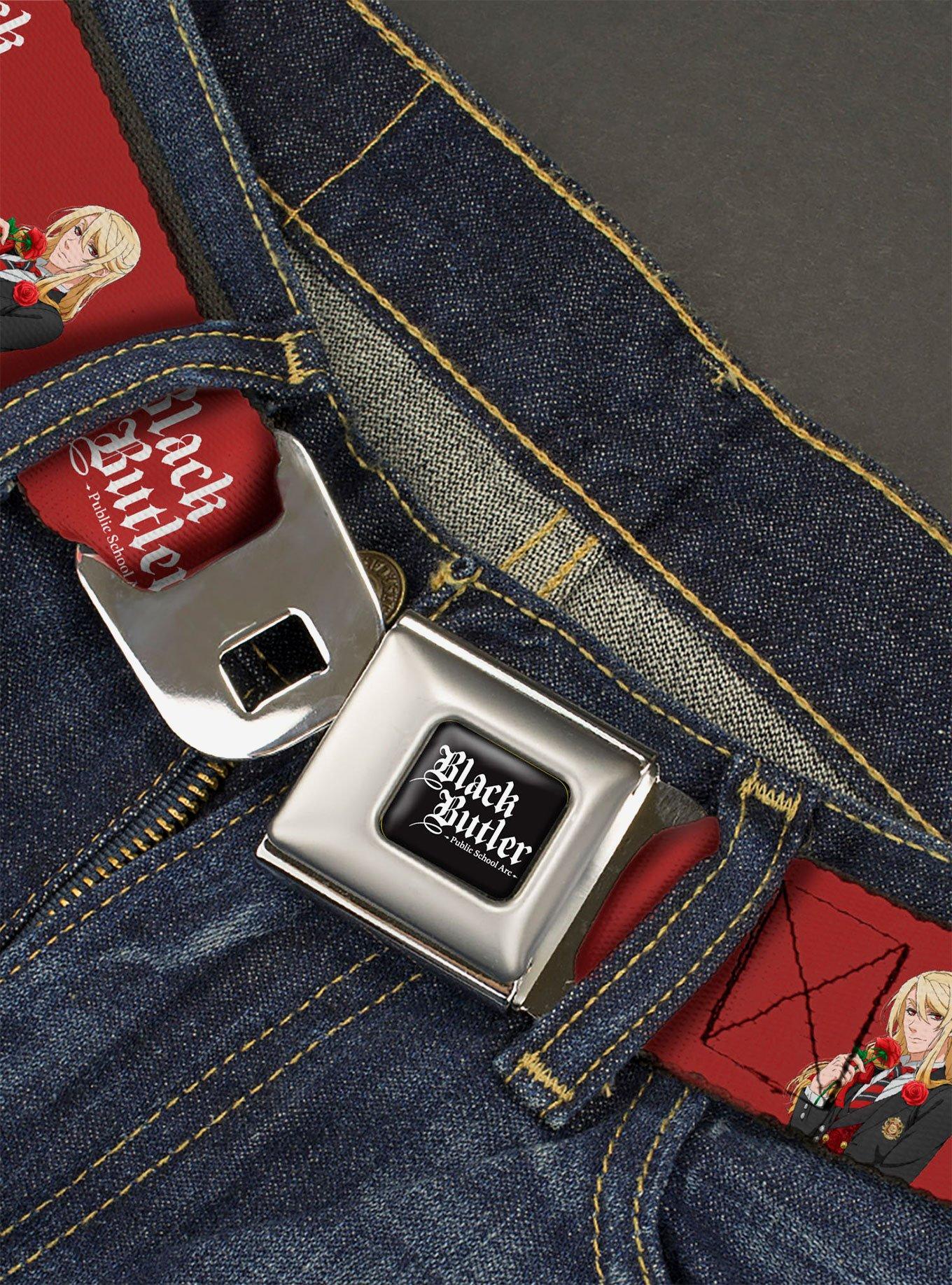 Black Butler Edgar Redmond Pose and Title Seatbelt Buckle Belt, , hi-res