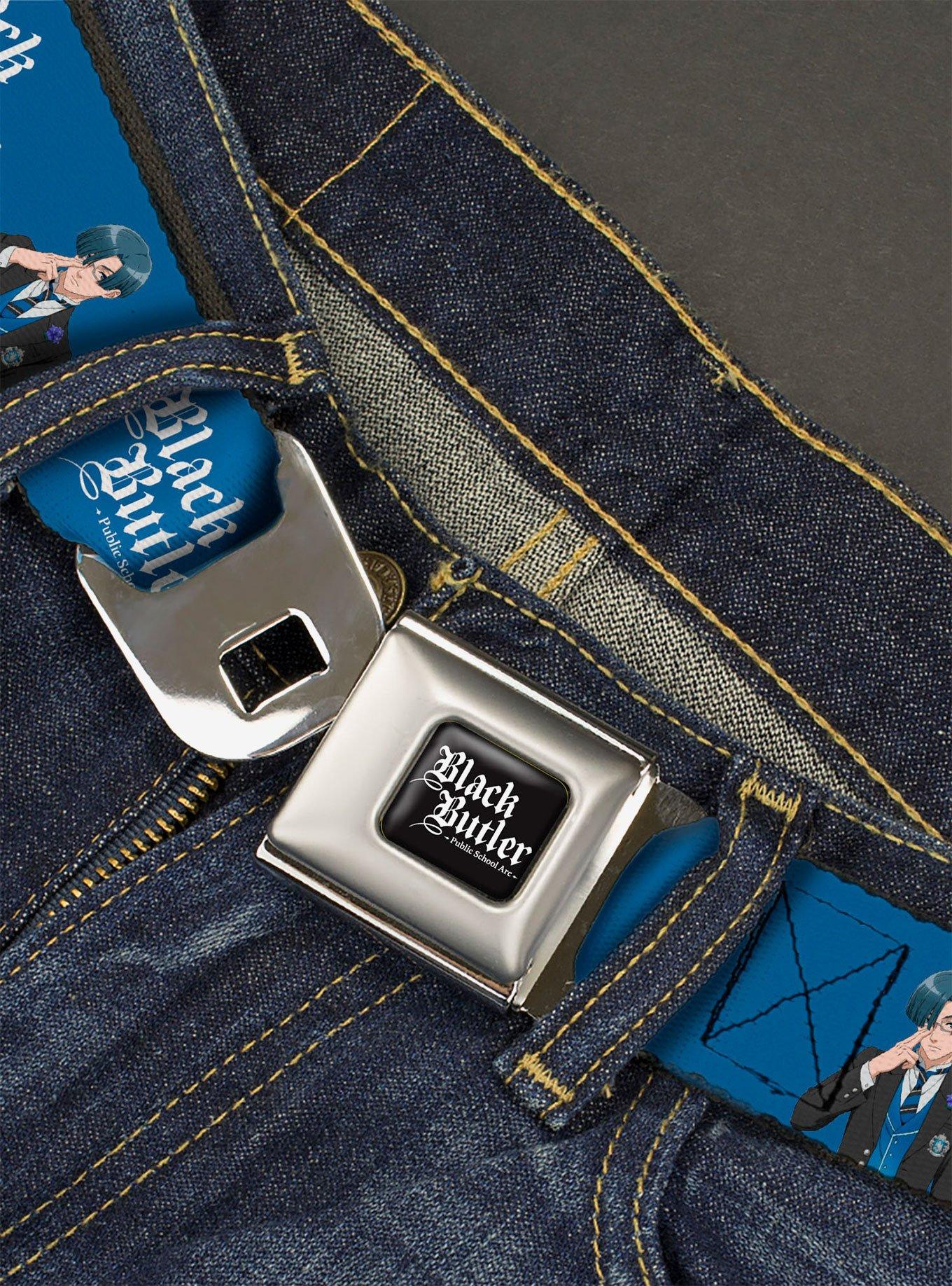 Black Butler Lawrence Bluewer Pose and Title Seatbelt Buckle Belt, , hi-res