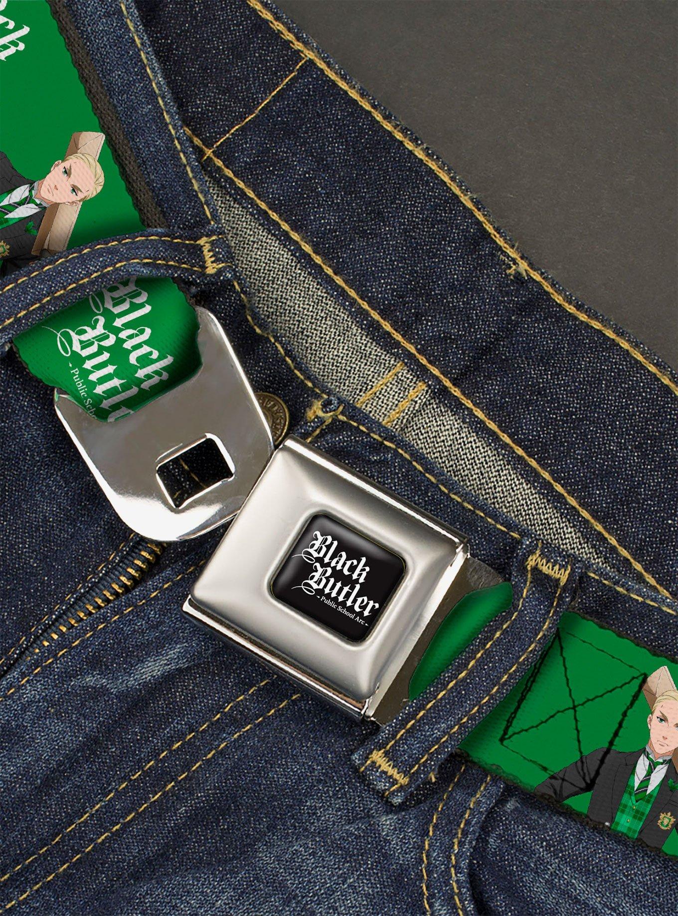Black Butler Herman Greenhill Pose and Title Seatbelt Buckle Belt, , hi-res
