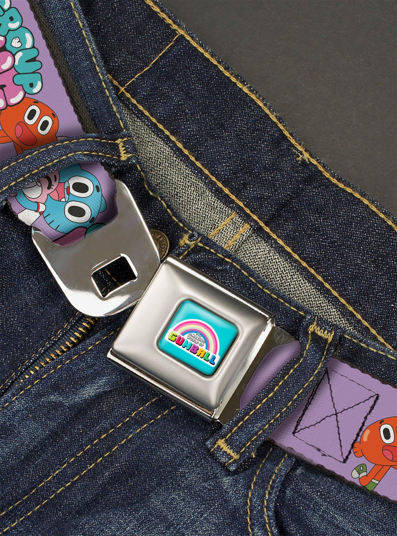 The Amazing World of Gumball Group Hug Characters Pose Seatbelt Buckle Belt, , hi-res