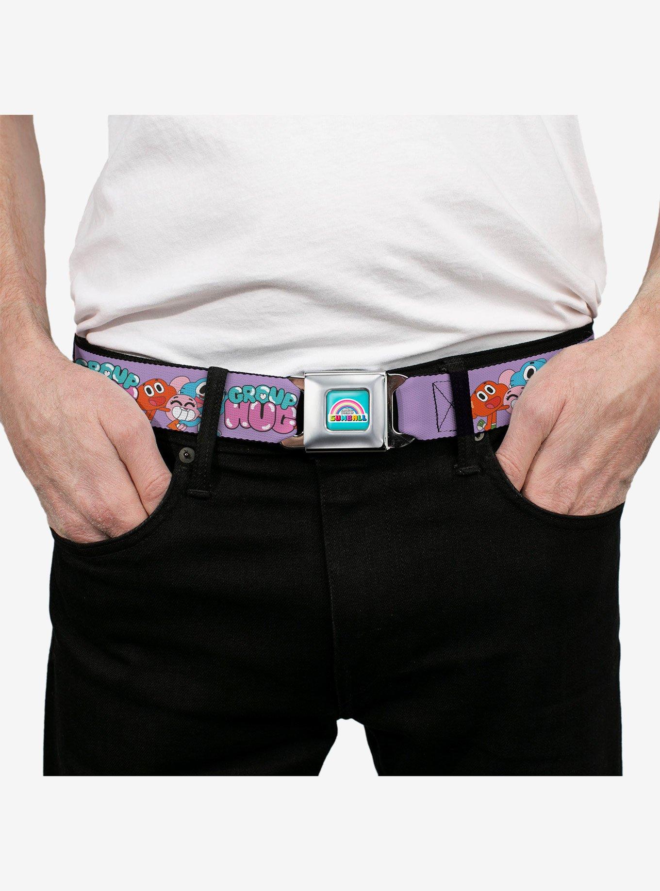 The Amazing World of Gumball Group Hug Characters Pose Seatbelt Buckle Belt, MULTI, alternate - view 3