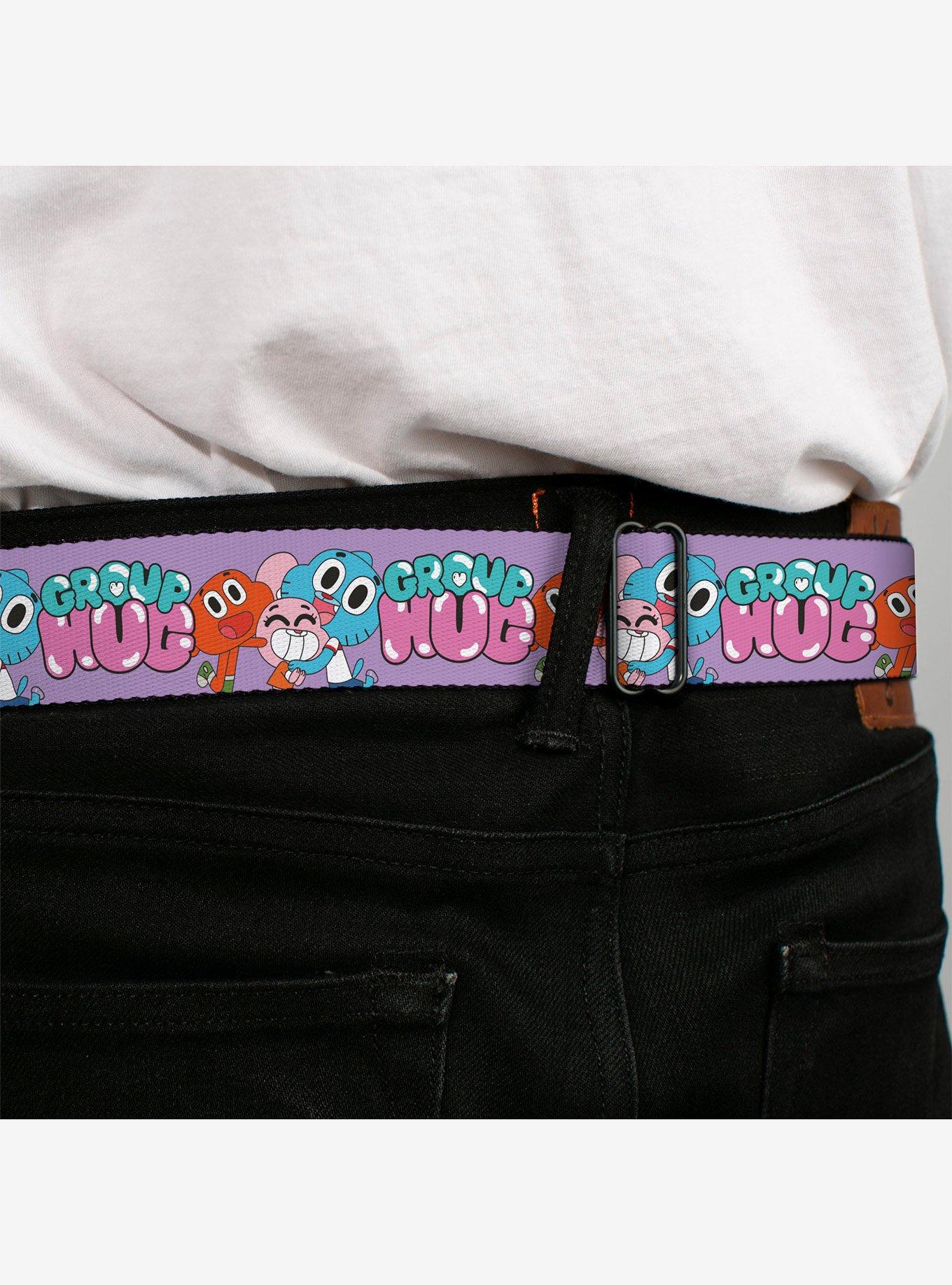 The Amazing World of Gumball Group Hug Characters Pose Seatbelt Buckle Belt, MULTI, alternate - view 4
