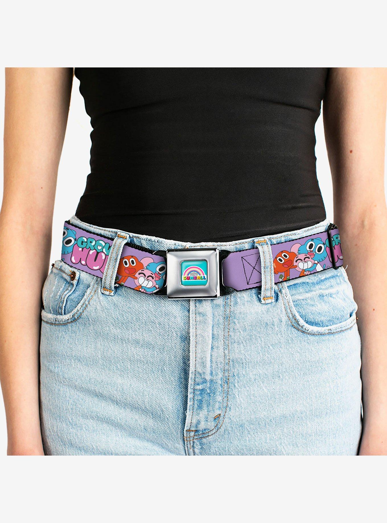 The Amazing World of Gumball Group Hug Characters Pose Seatbelt Buckle Belt, MULTI, alternate - view 5