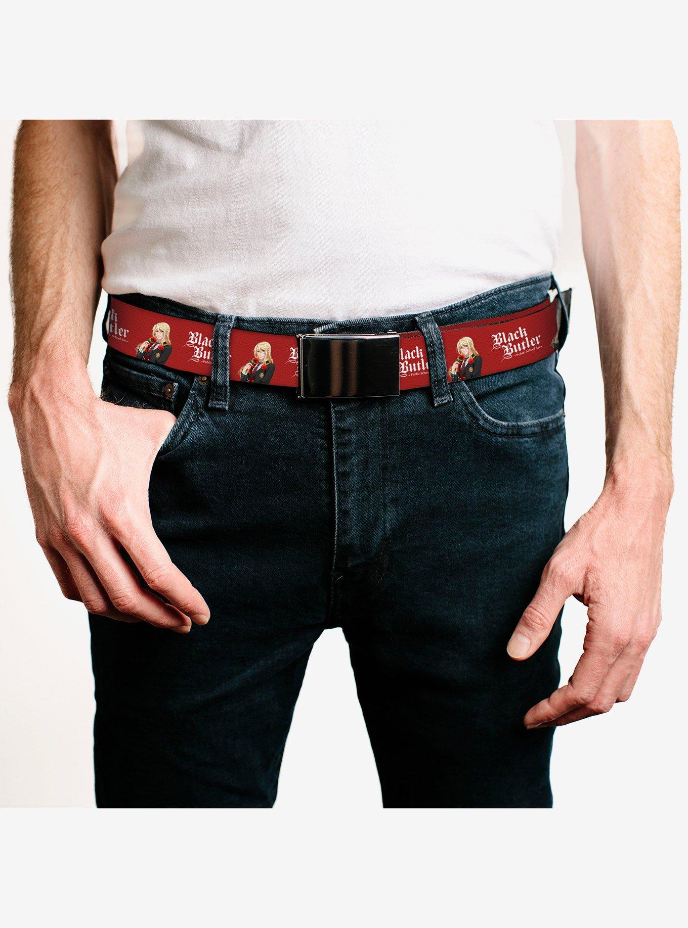 Black Butler Edgar Redmond Pose and Title Clamp Buckle Belt, , hi-res