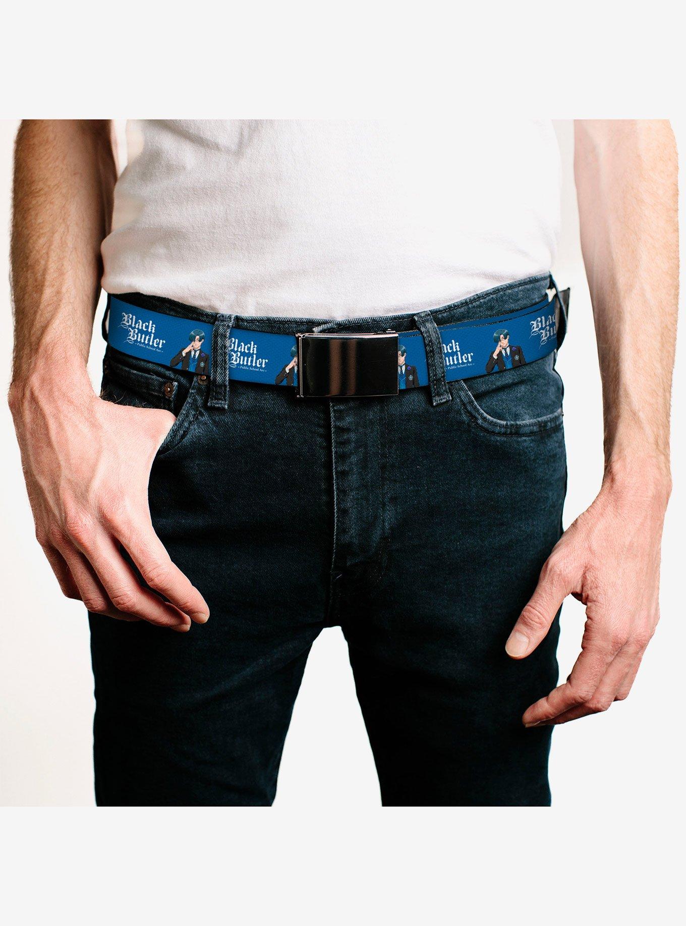 Black Butler Lawrence Bluewer Pose and Title Clamp Buckle Belt, , hi-res