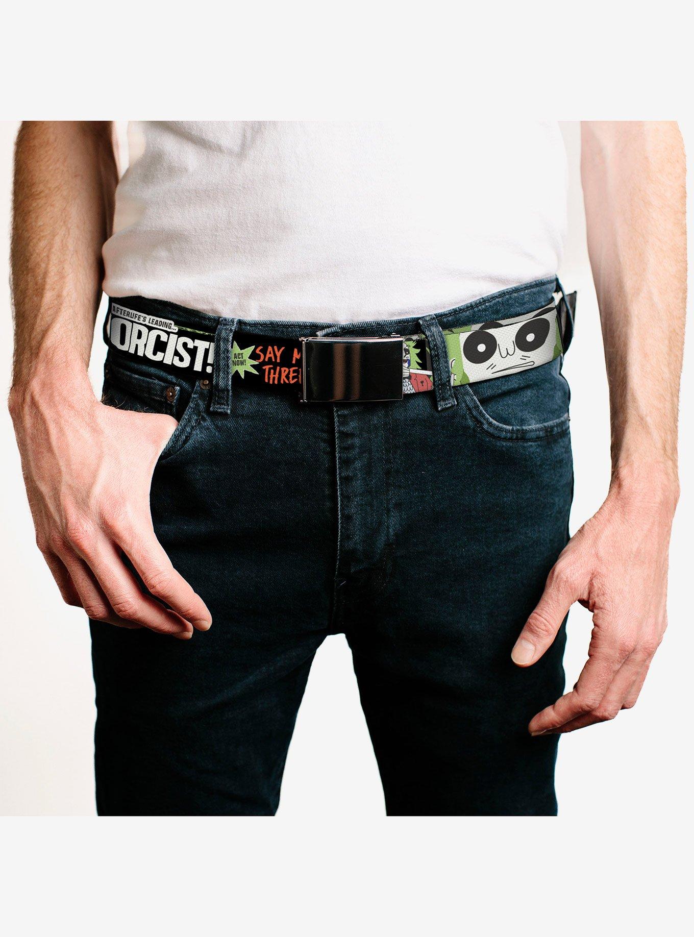 Beetlejuice Cartoon Quotes and Scene Black Multi Clamp Buckle Belt, MULTI, alternate - view 2