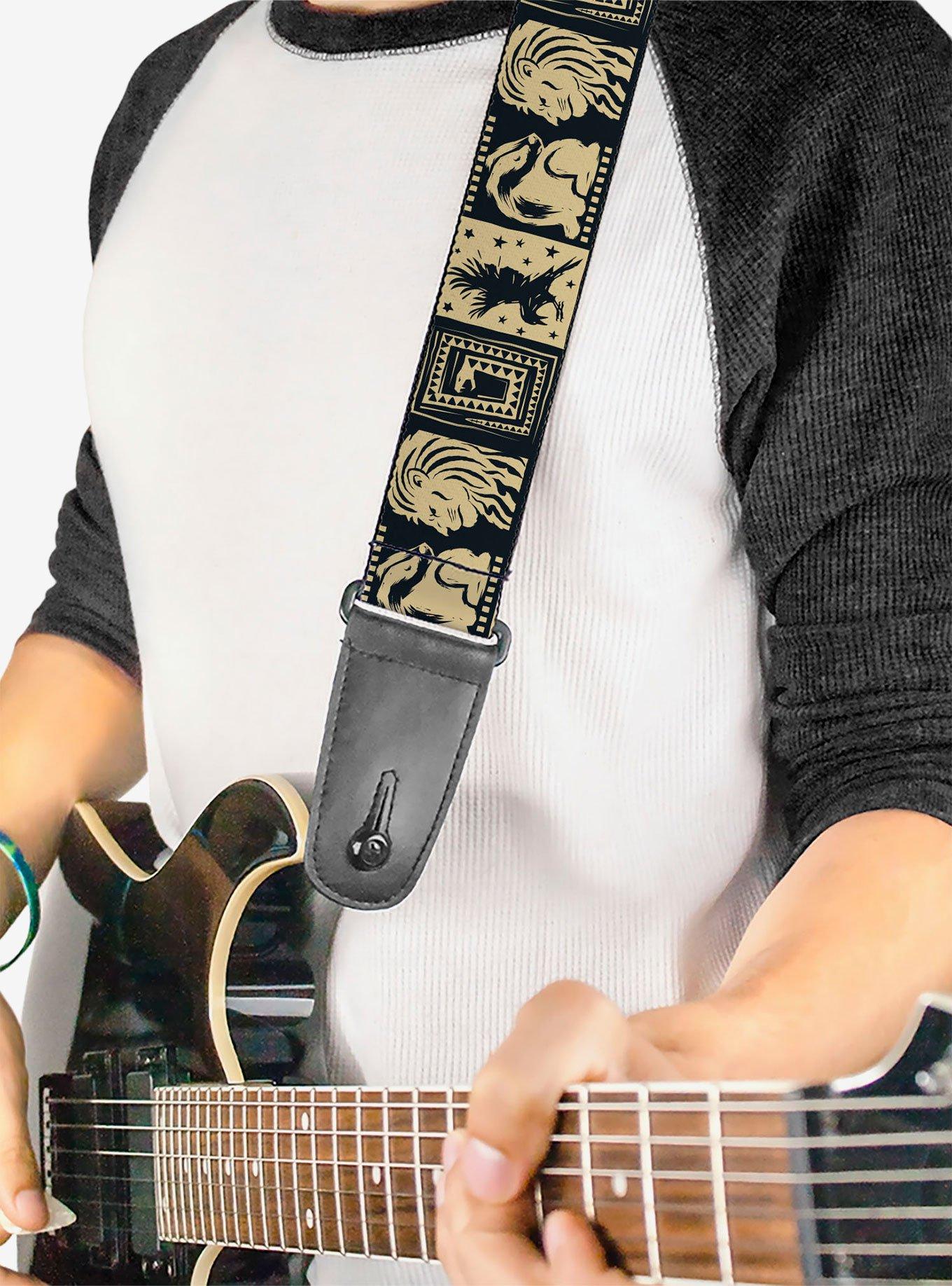 Harry Potter Hogwarts House Patch Blocks Guitar Strap