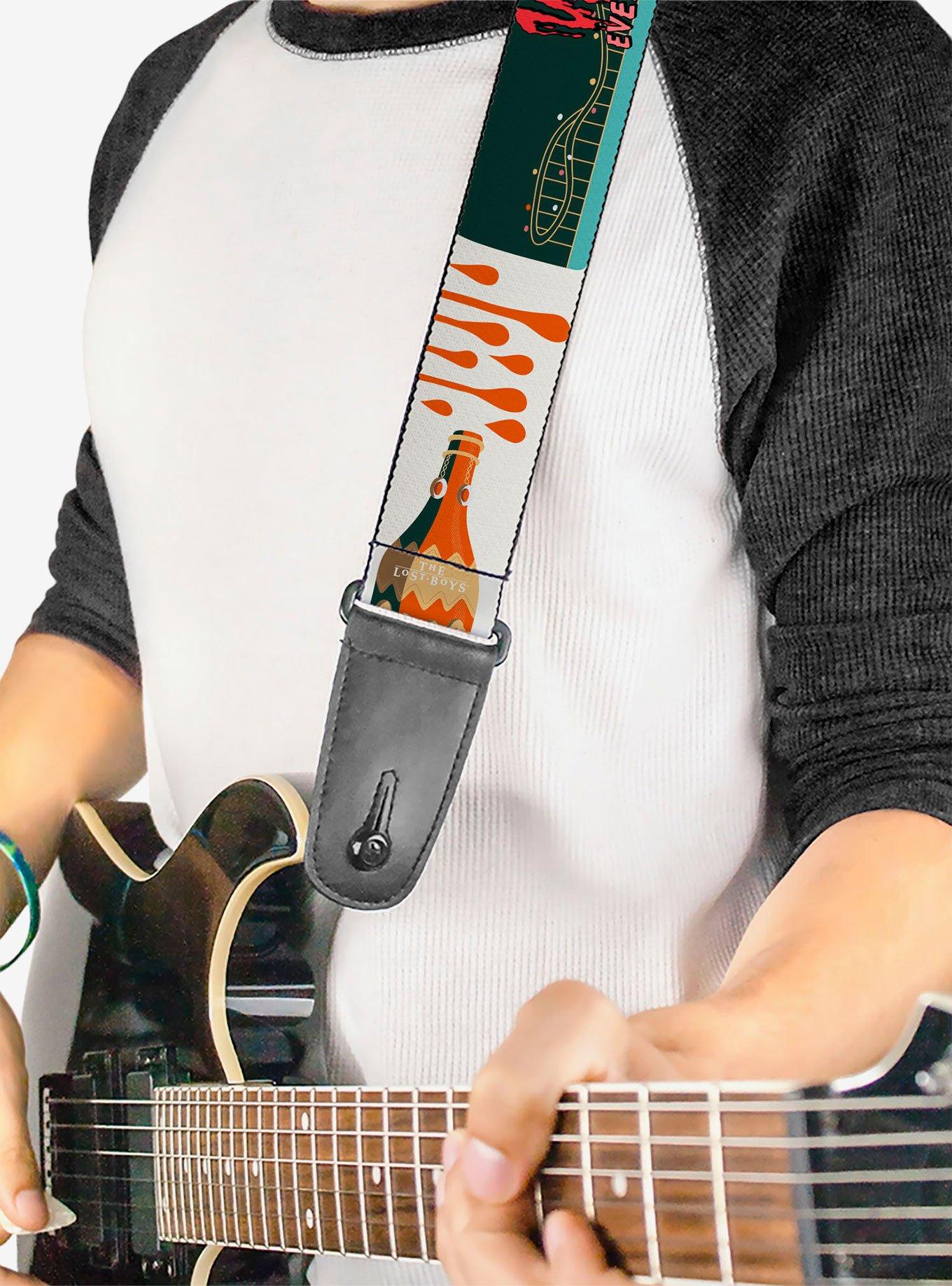 The Lost Boys Edgar and Alan Pop Art Icons Collage White Guitar Strap, , hi-res