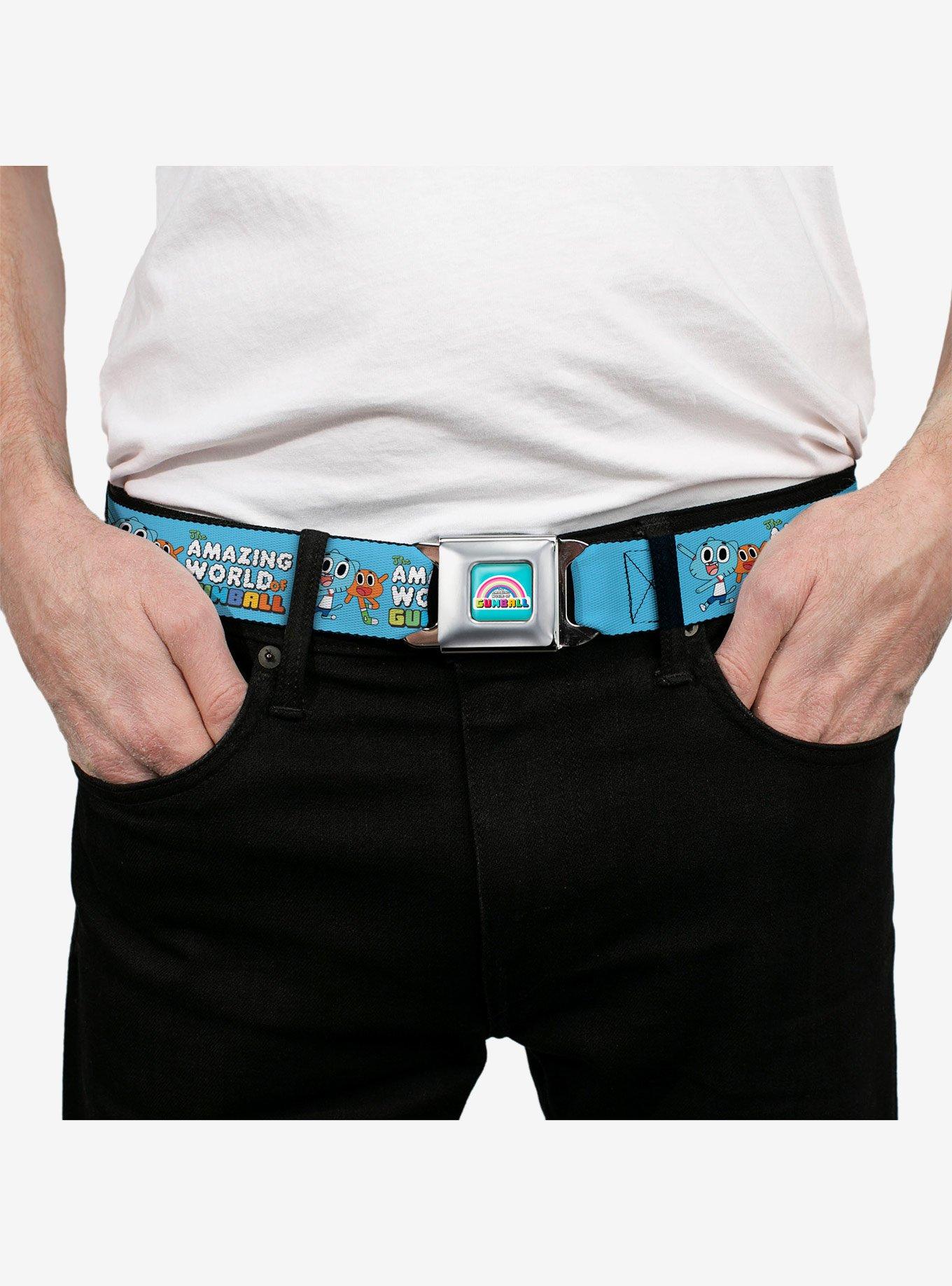 The Amazing World of Gumball Logo and Pose with Darwin Seatbelt Buckle Belt, MULTI, alternate - view 3
