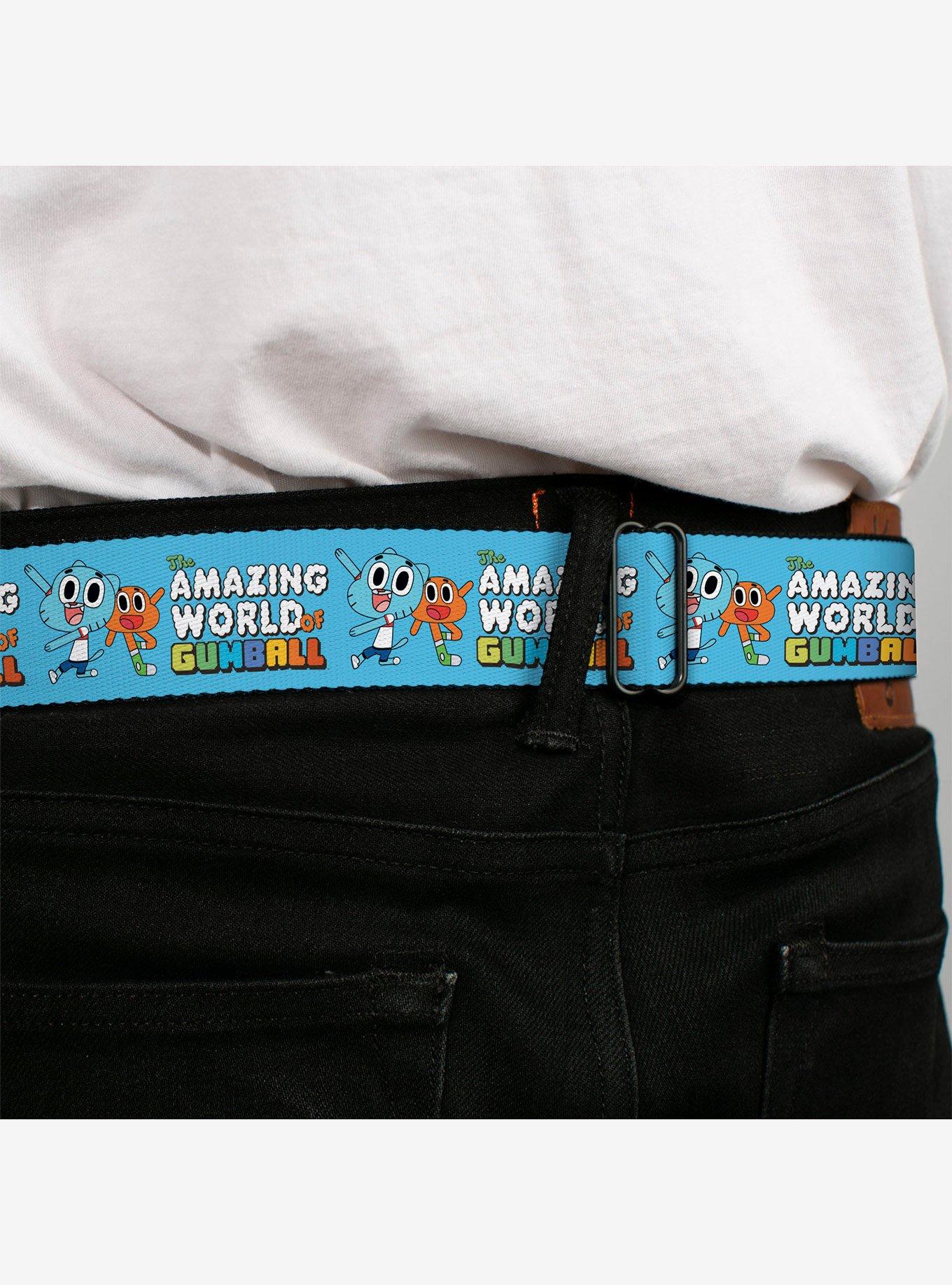 The Amazing World of Gumball Logo and Pose with Darwin Seatbelt Buckle Belt, MULTI, alternate - view 4