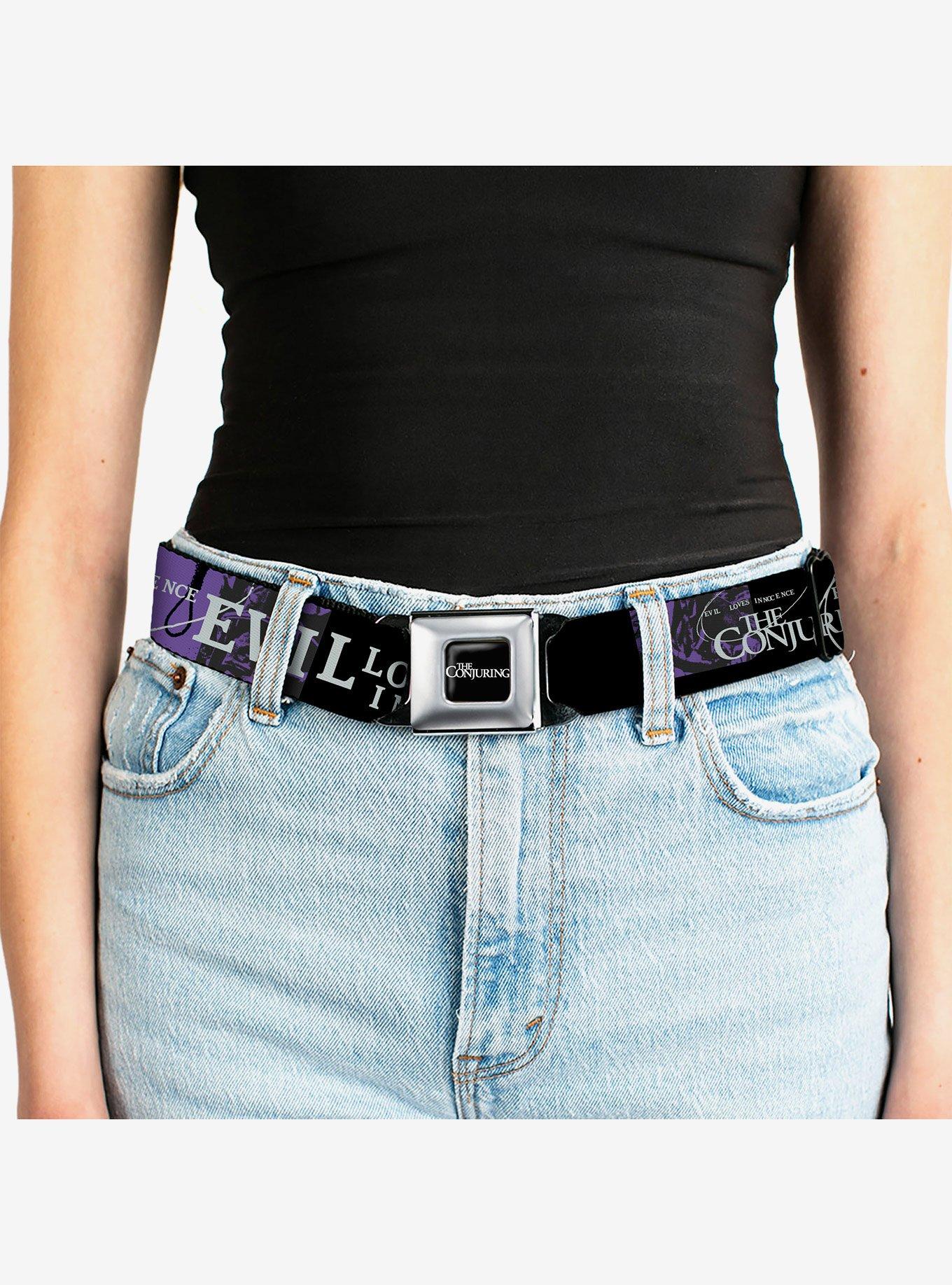 The Conjuring Evil Loves Innocence Seatbelt Buckle Belt, PURPLE, alternate - view 5