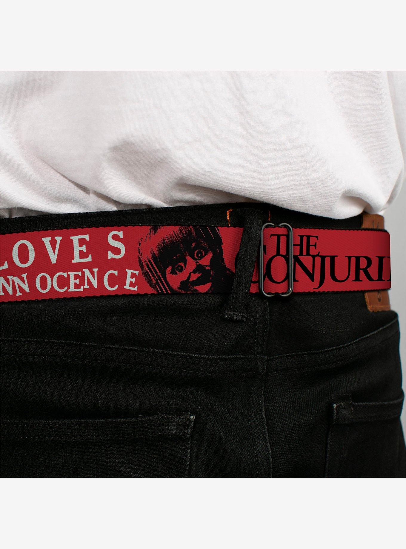 The Conjuring Evil Loves Innocence Annabelle Seatbelt Buckle Belt, RED, alternate - view 4
