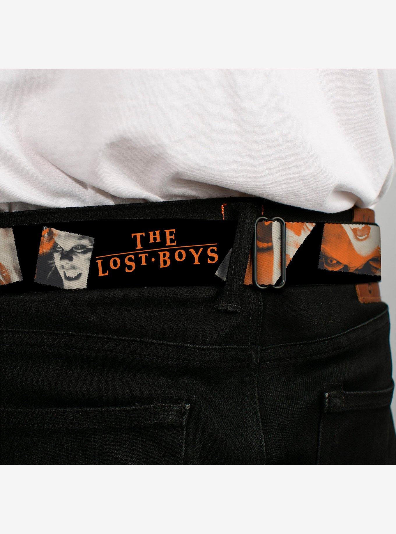 The Lost Boys David Pose Stacked and Title Logo Seatbelt Buckle Belt, RED, alternate - view 4