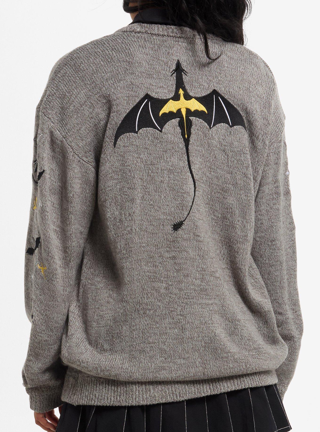 Fourth Wing Violet Dragons Cardigan, GREY  BLACK, alternate - view 2