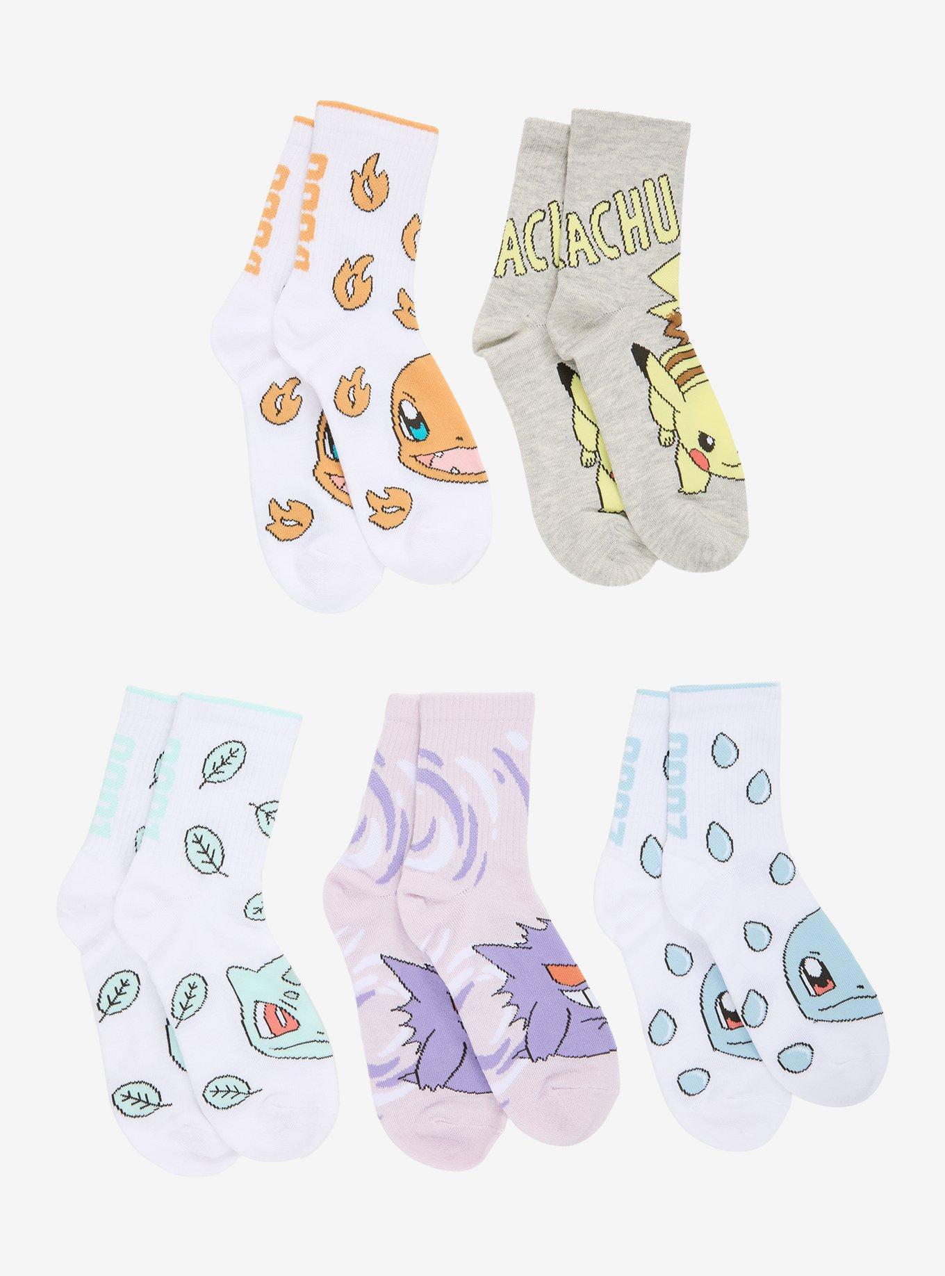 Pok&eacute;mon Character Face Crew Socks 5 Pair, , alternate - view 2