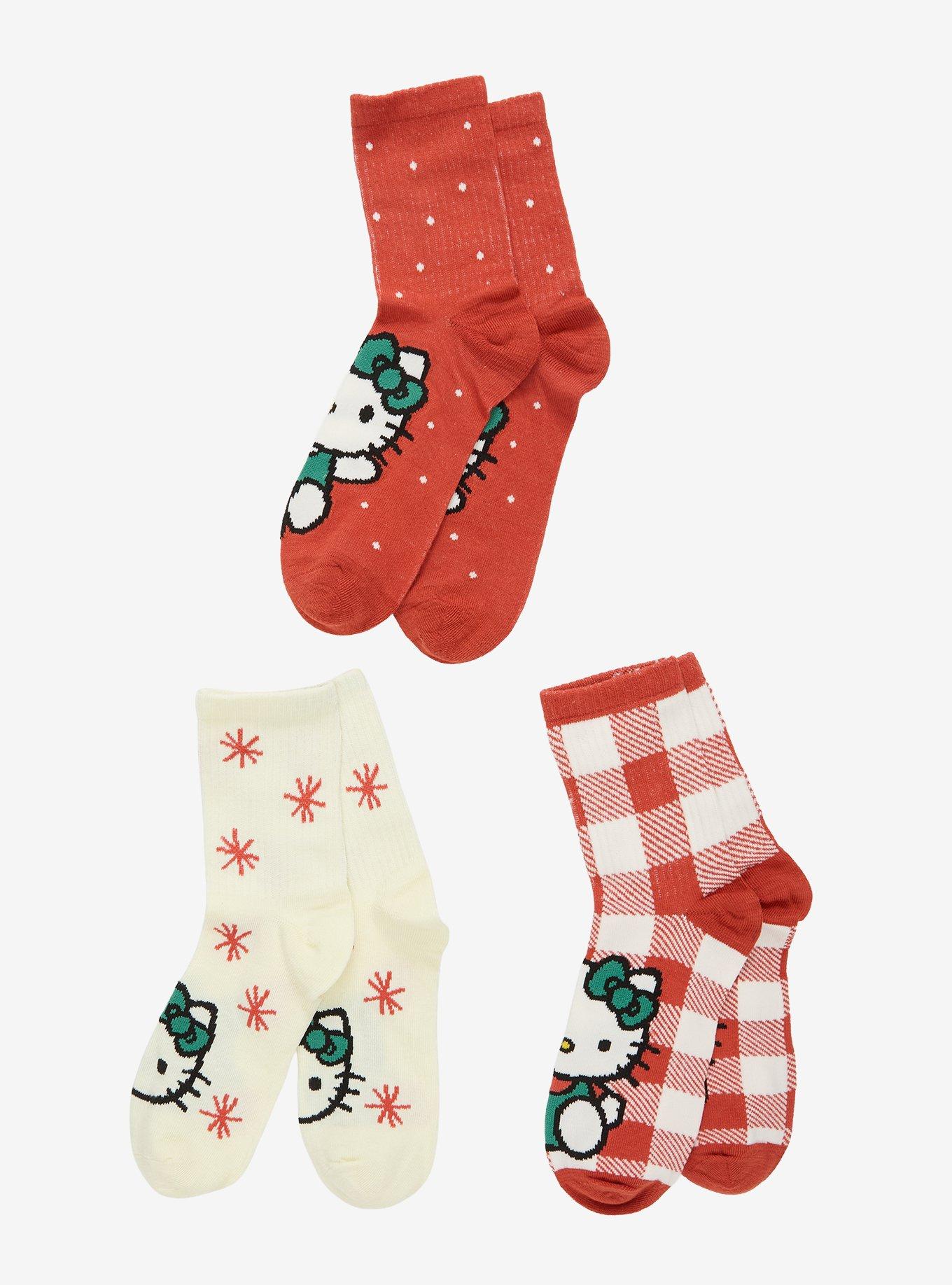 Hello Kitty Holiday Crew Socks 3 Pair, , alternate - view 2