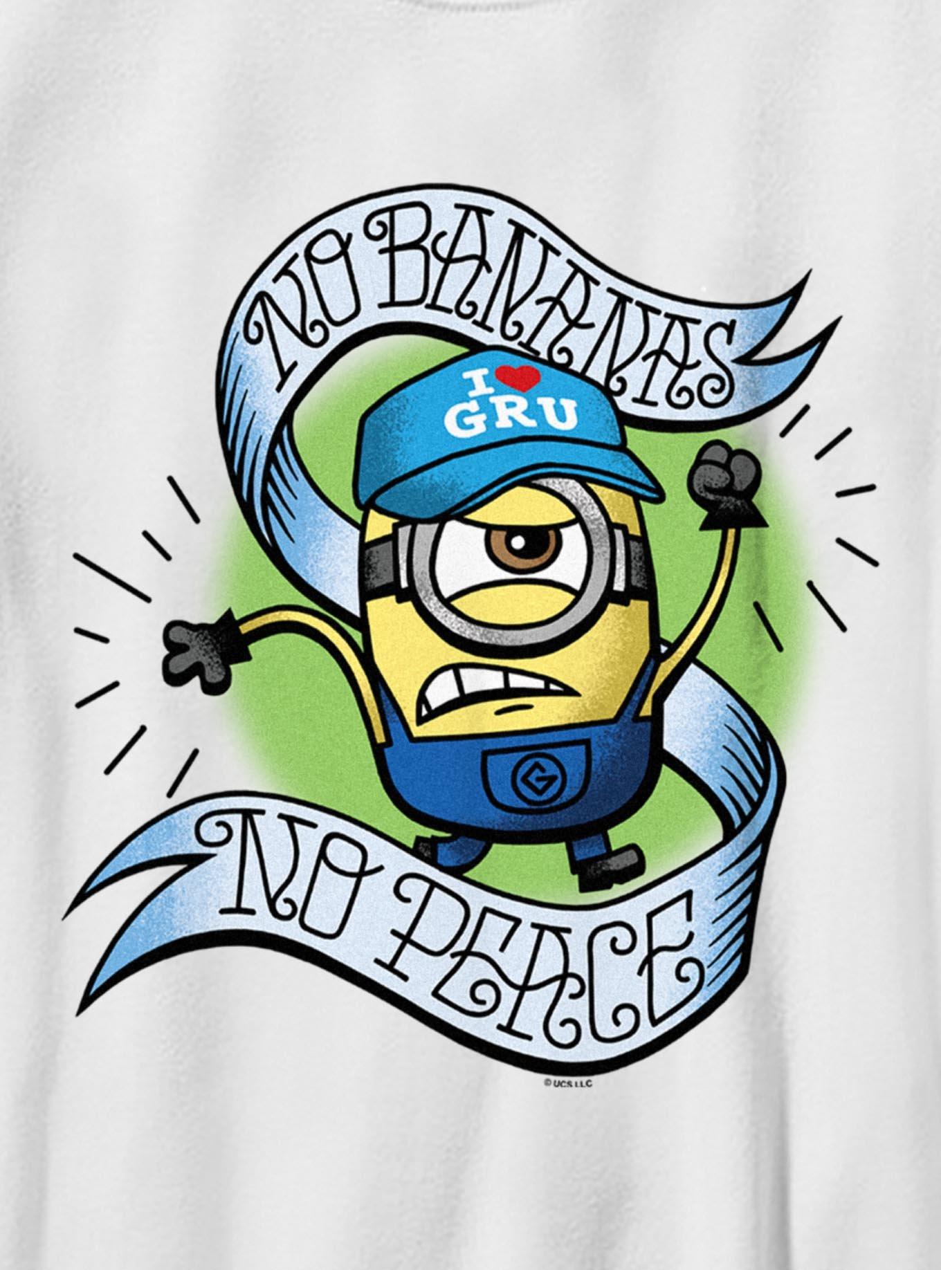 Minions No Bananas Peace Tattoo Style Youth T-Shirt