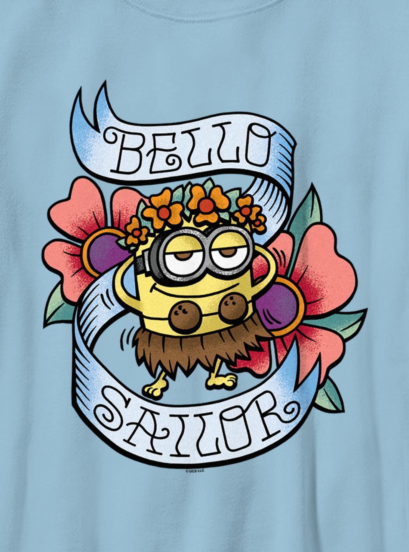 Minions Bello Sailor Tattoo Style Youth T-Shirt, , hi-res