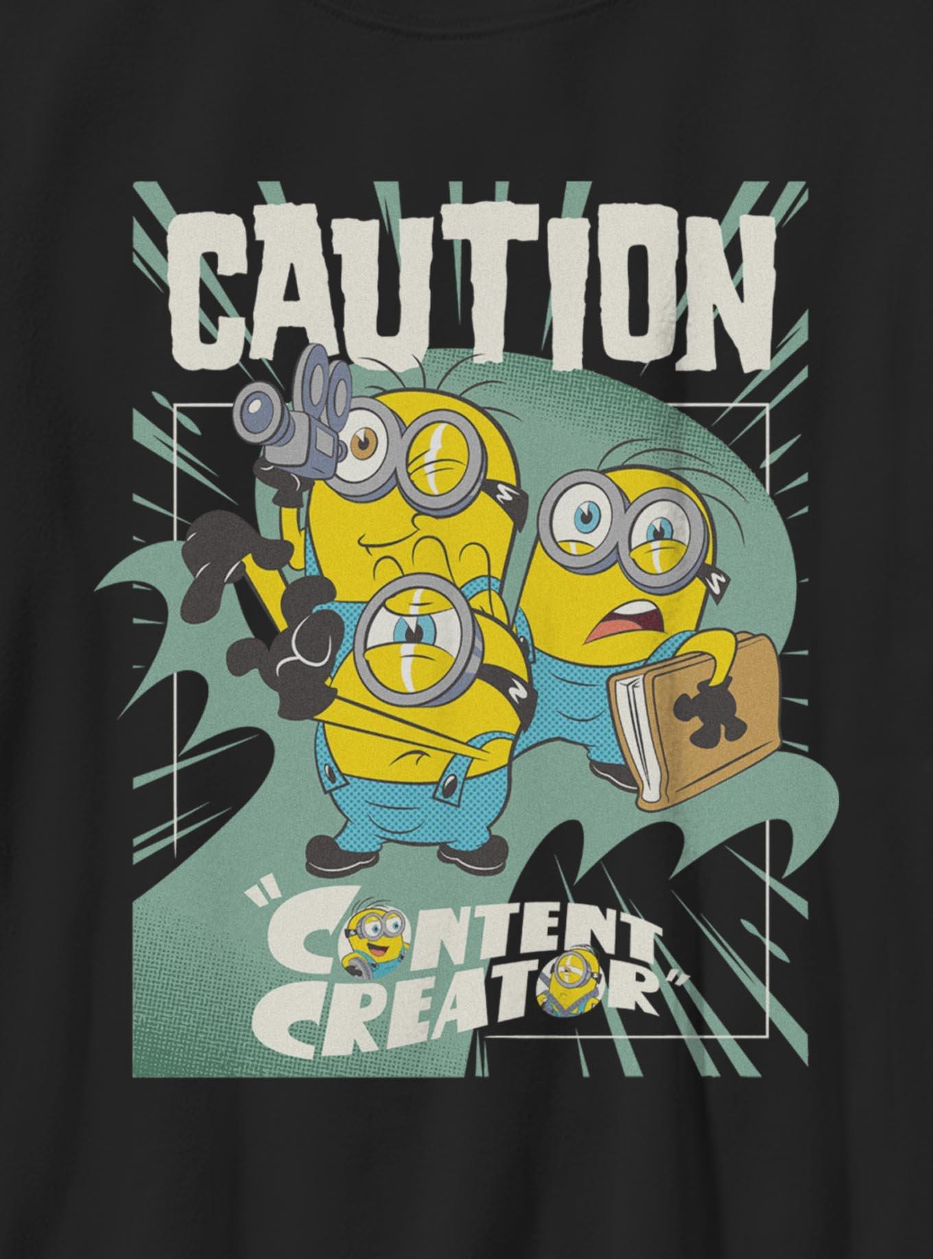 Minions Caution Content Creator Youth T-Shirt