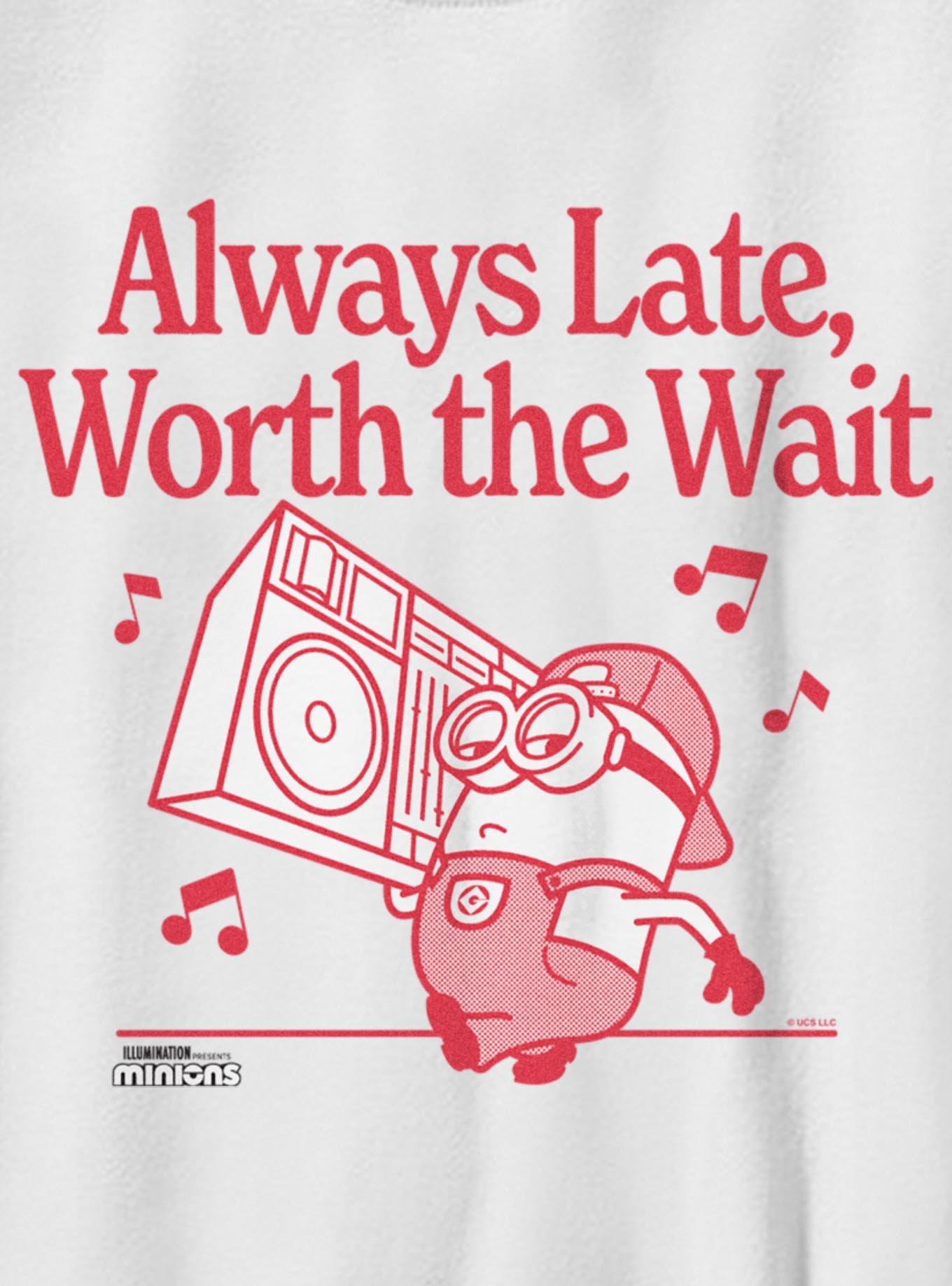 Minions Always Late, Worth The Wait Boombox Youth T-Shirt