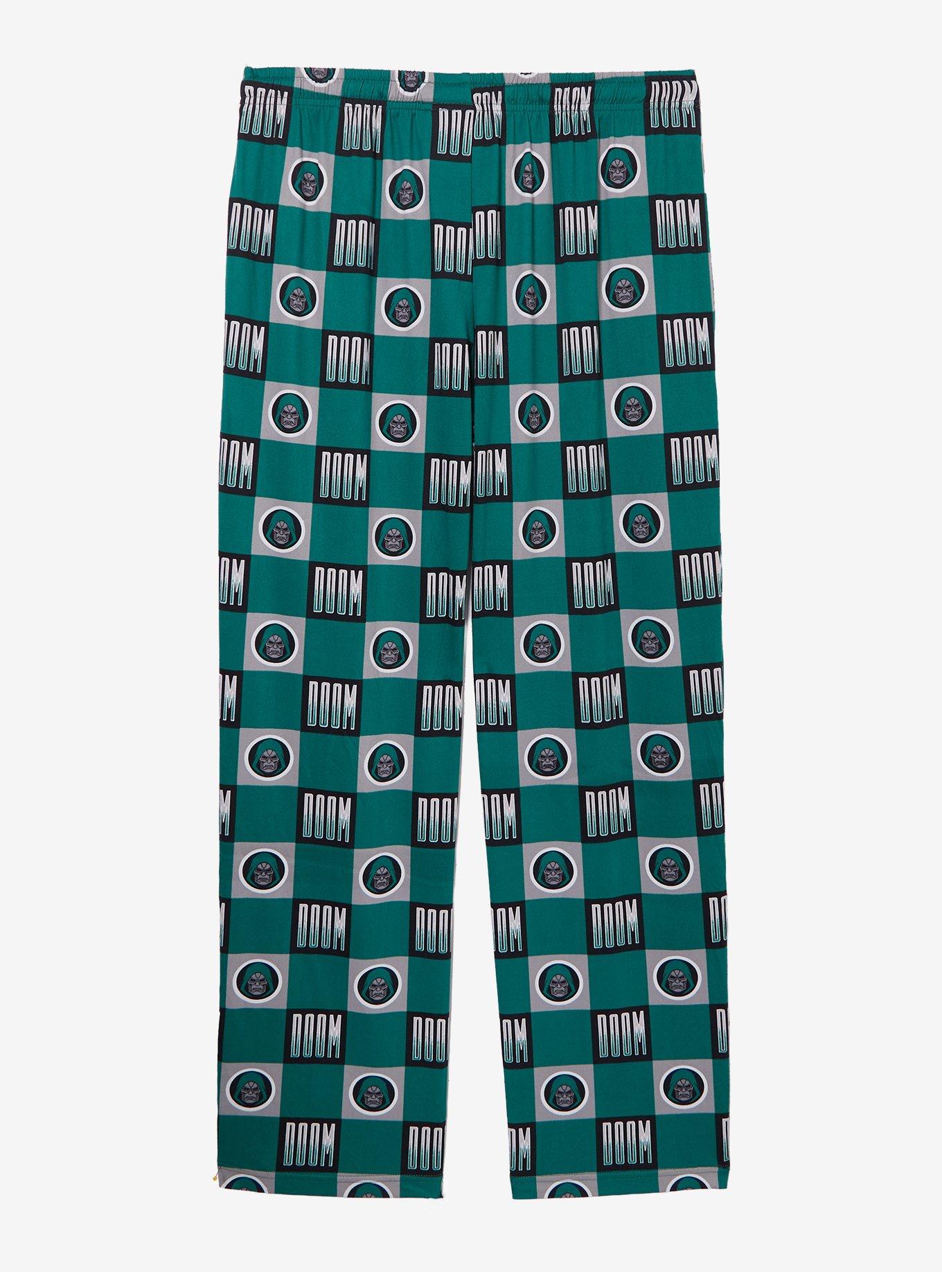 Marvel Dr. Doom Plaid Sleep Pants &mdash; BoxLunch Exclusive, SILVER, alternate - view 2