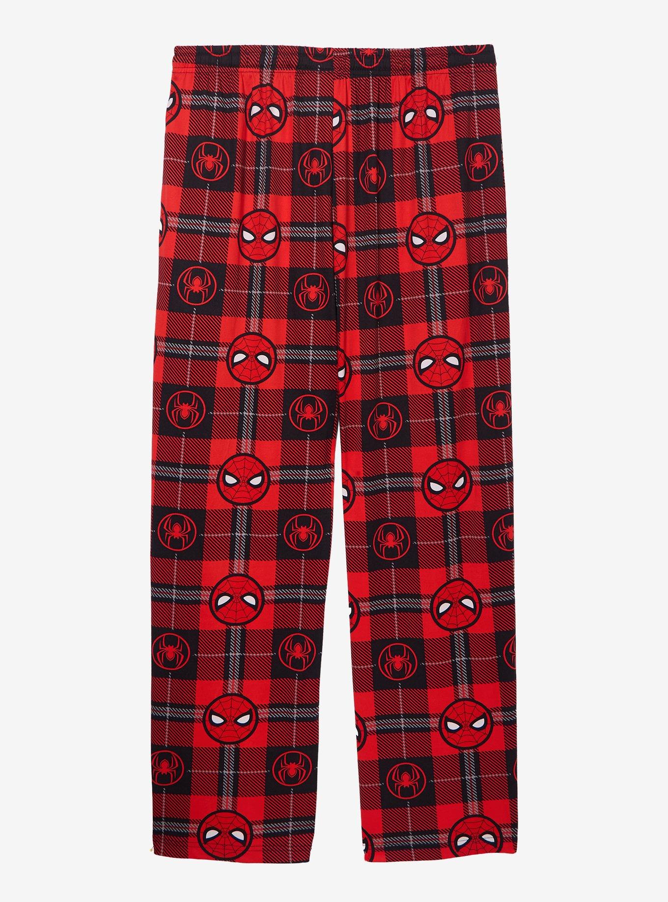 Marvel Spider-Man Plaid Sleep Pants &mdash; BoxLunch Exclusive, BLACK, alternate - view 2