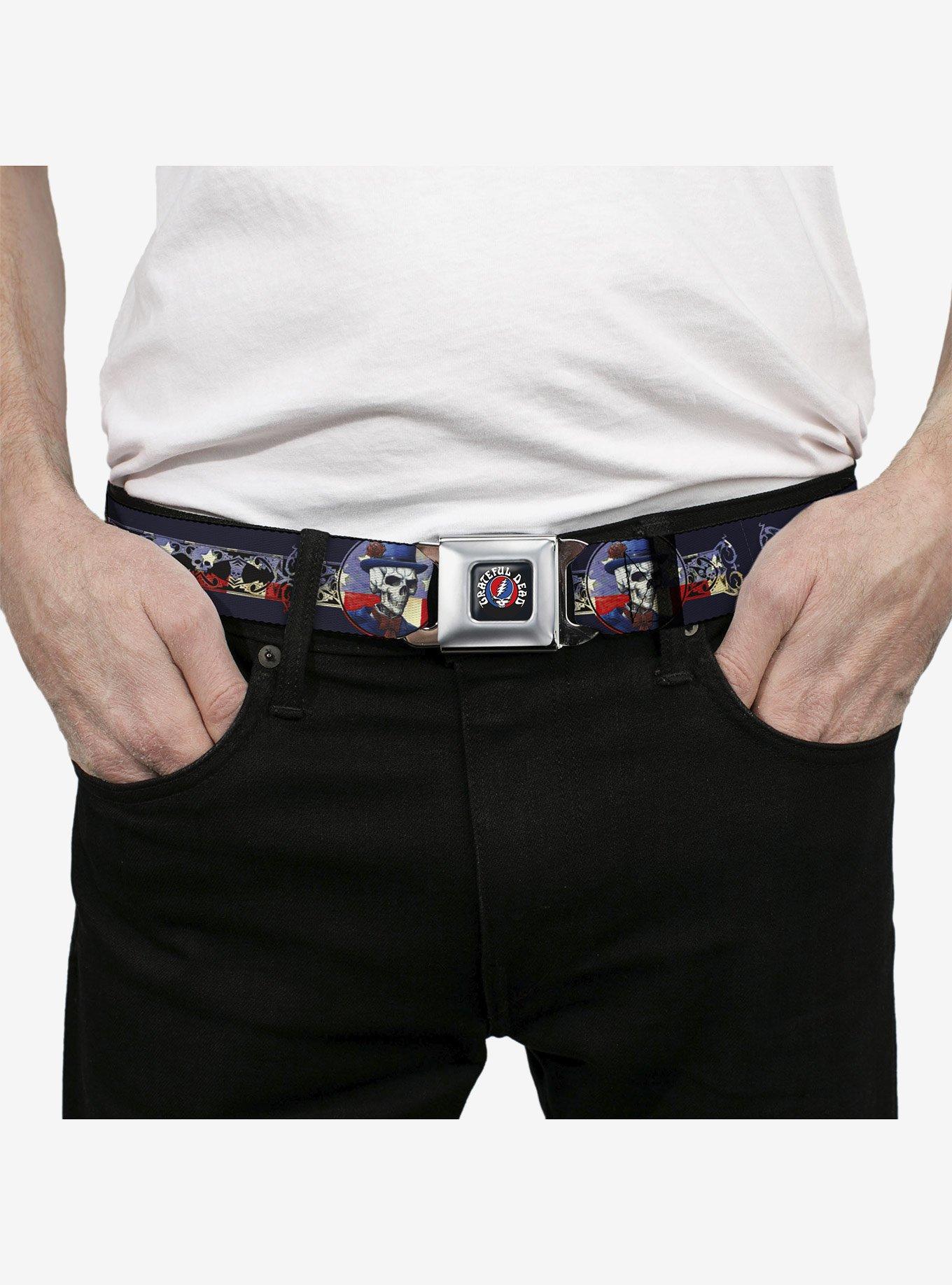 Grateful Dead Dave's Picks Skeleton Americana Bonus Art Seatbelt Buckle Belt, MULTI, alternate - view 3