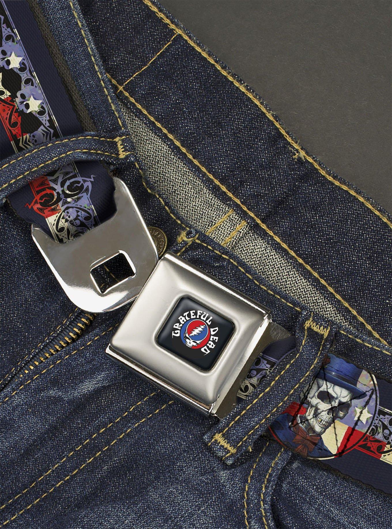 Grateful Dead Dave's Picks Skeleton Americana Bonus Art Seatbelt Buckle Belt, , hi-res