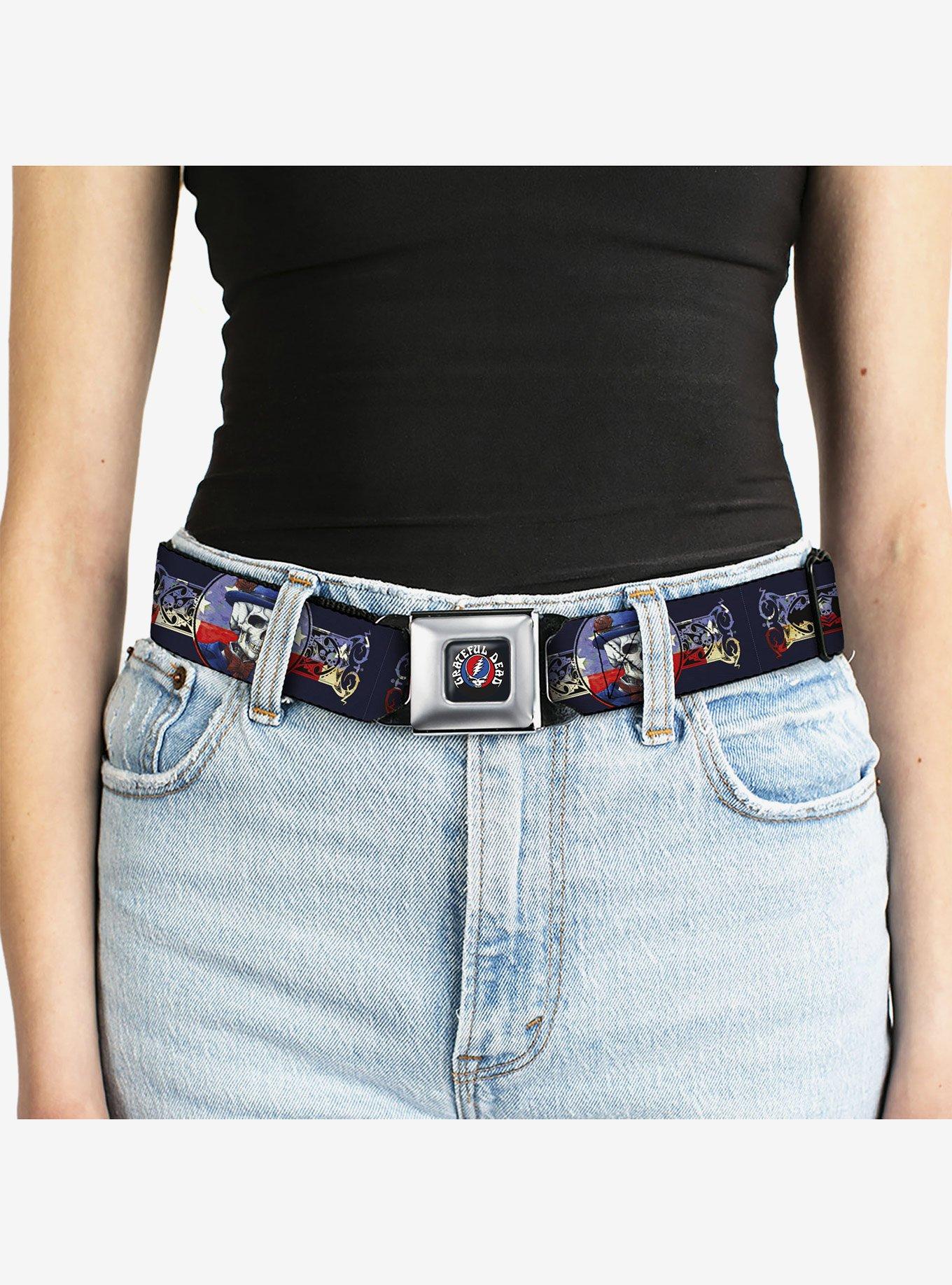 Grateful Dead Dave's Picks Skeleton Americana Bonus Art Seatbelt Buckle Belt, MULTI, alternate - view 5