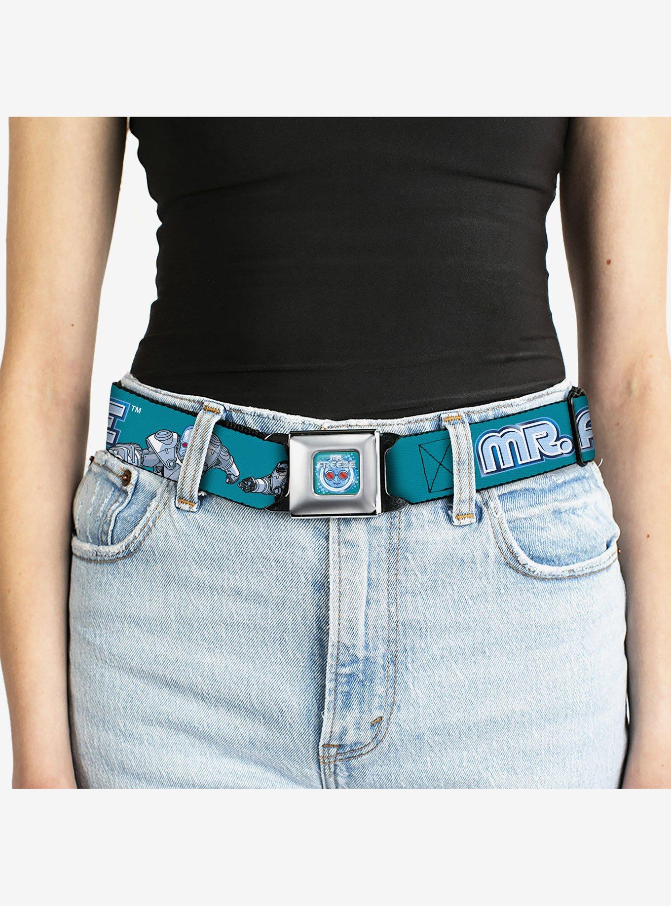 DC Comics Batman Villain Mr Freeze Poses and Title Logo Youth Seatbelt Buckle Belt, , alternate - view 5