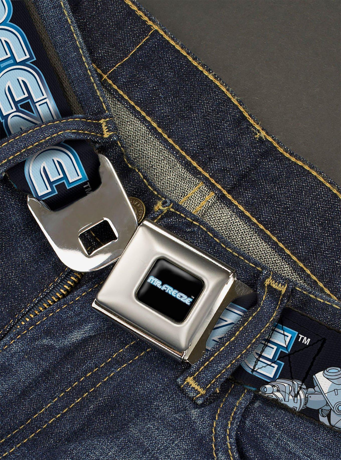 DC Comics Batman Villain Mr Freeze Poses and Title Youth Seatbelt Buckle Belt, , hi-res