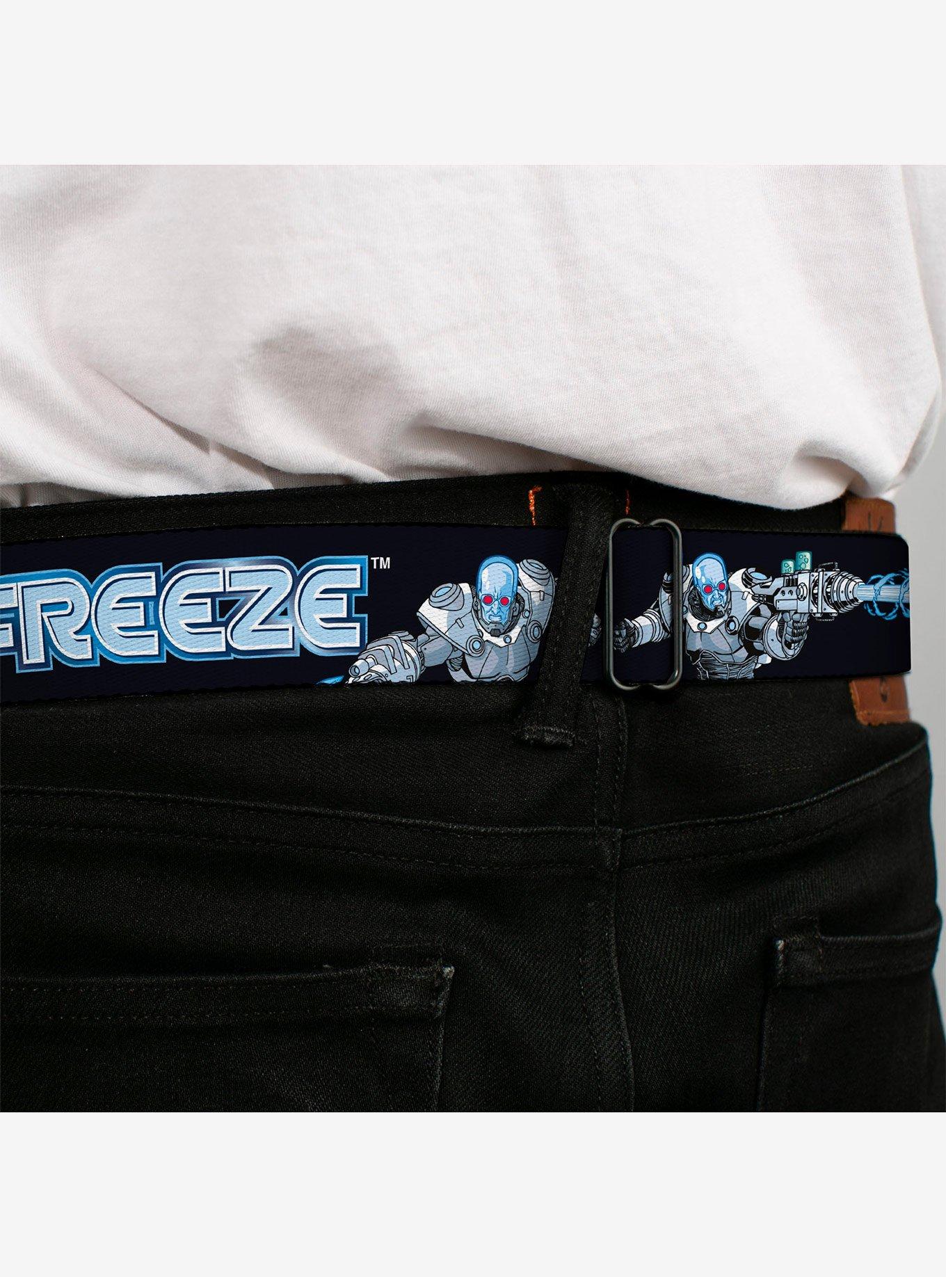 DC Comics Batman Villain Mr Freeze Poses and Title Youth Seatbelt Buckle Belt, , alternate - view 4