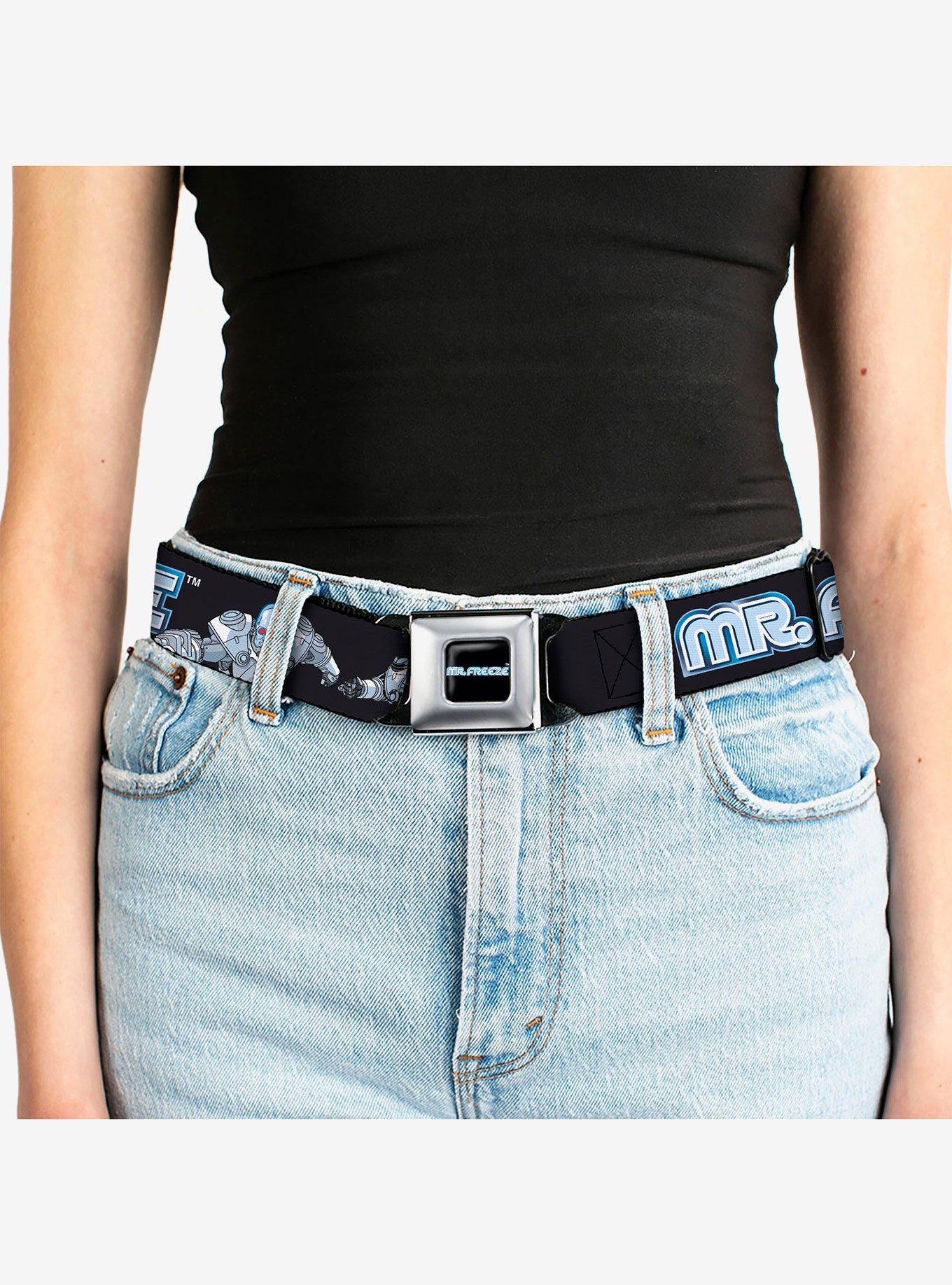 DC Comics Batman Villain Mr Freeze Poses and Title Youth Seatbelt Buckle Belt, , alternate - view 5