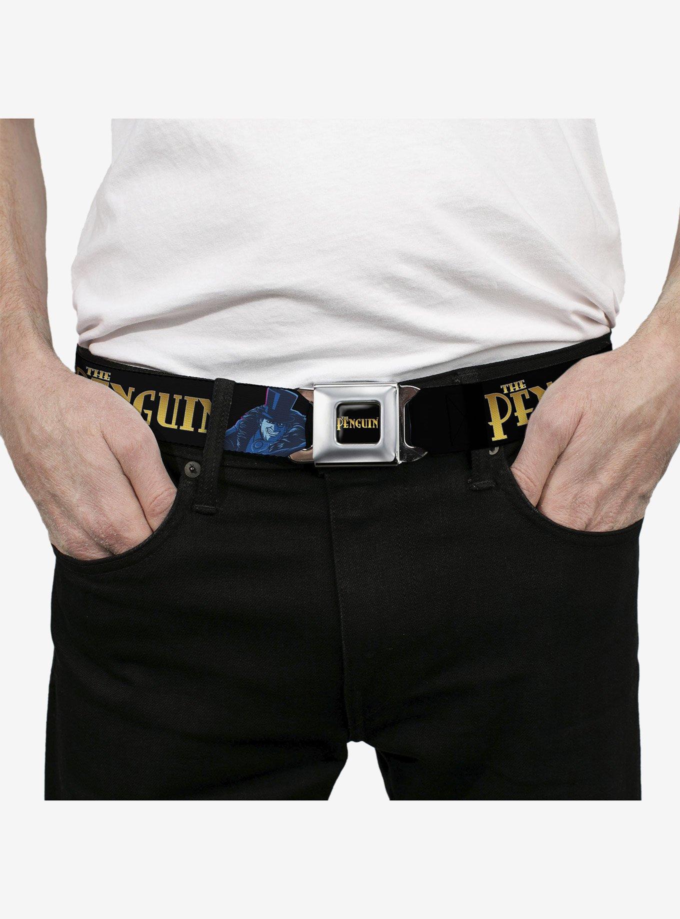 DC Comics Batman Villain the Penguin Poses and Title Logo Youth Seatbelt Buckle Belt, , alternate - view 3