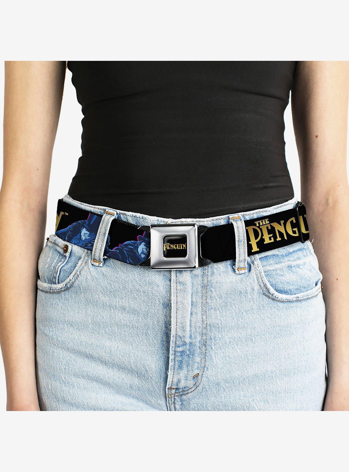 DC Comics Batman Villain the Penguin Poses and Title Logo Youth Seatbelt Buckle Belt, , alternate - view 5