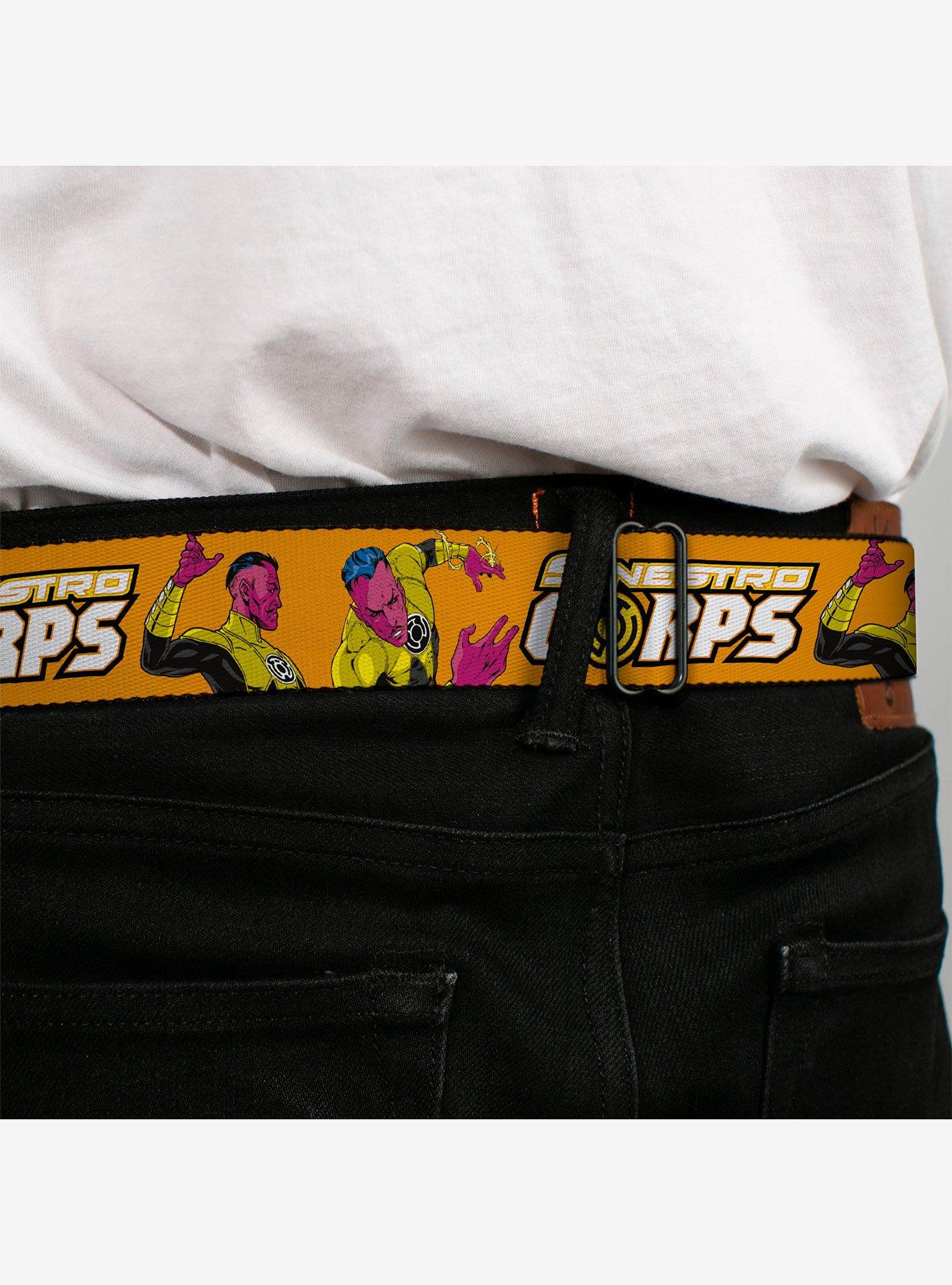 DC Comics Green Lantern Villain Sinestro Poses and Title Logo Youth Seatbelt Buckle Belt, , alternate - view 4