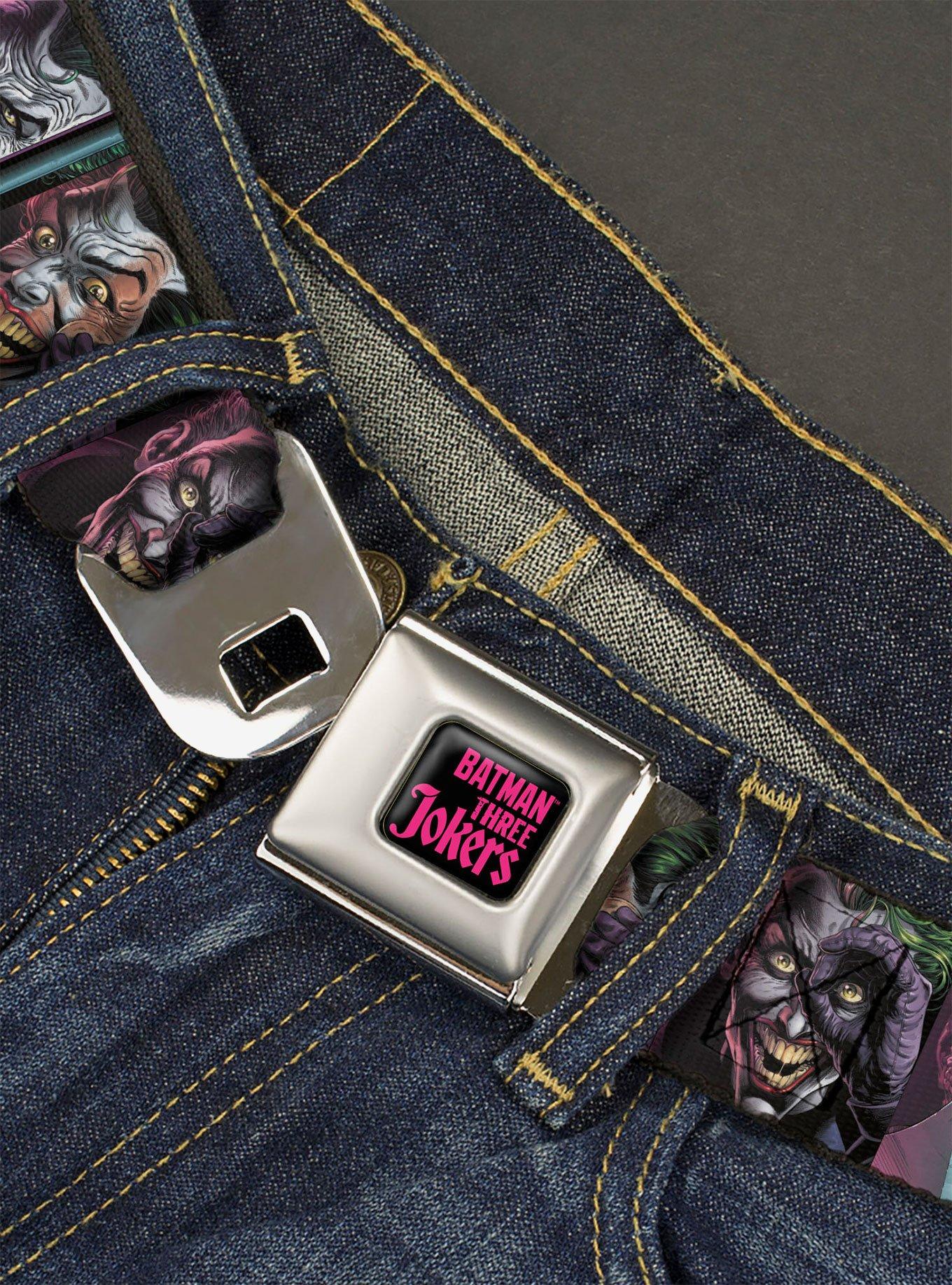 DC Comics Joker Comic Book Cover Face Blocks Youth Seatbelt Buckle Belt, , hi-res