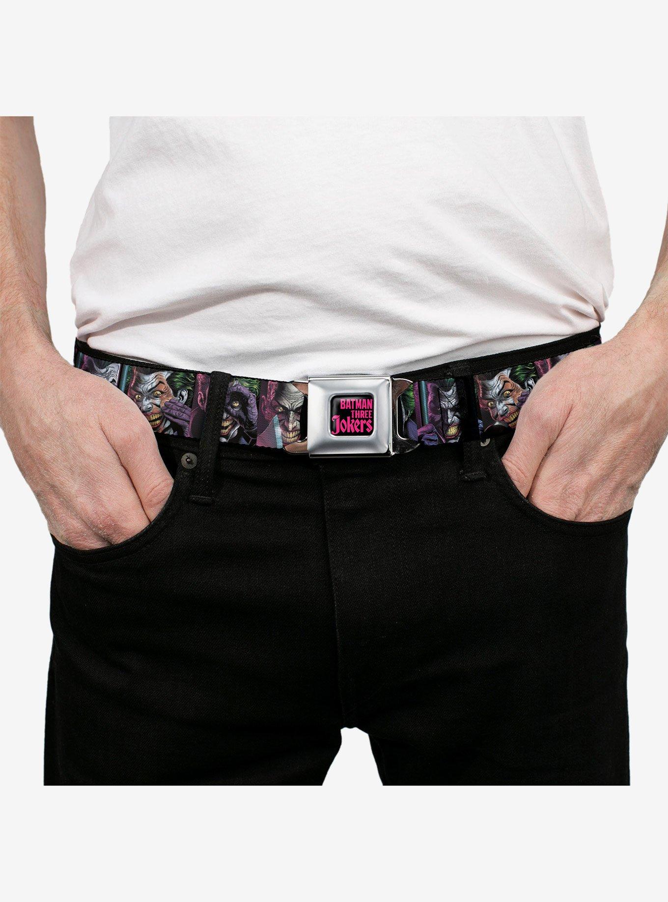 DC Comics Joker Comic Book Cover Face Blocks Youth Seatbelt Buckle Belt, , alternate - view 3
