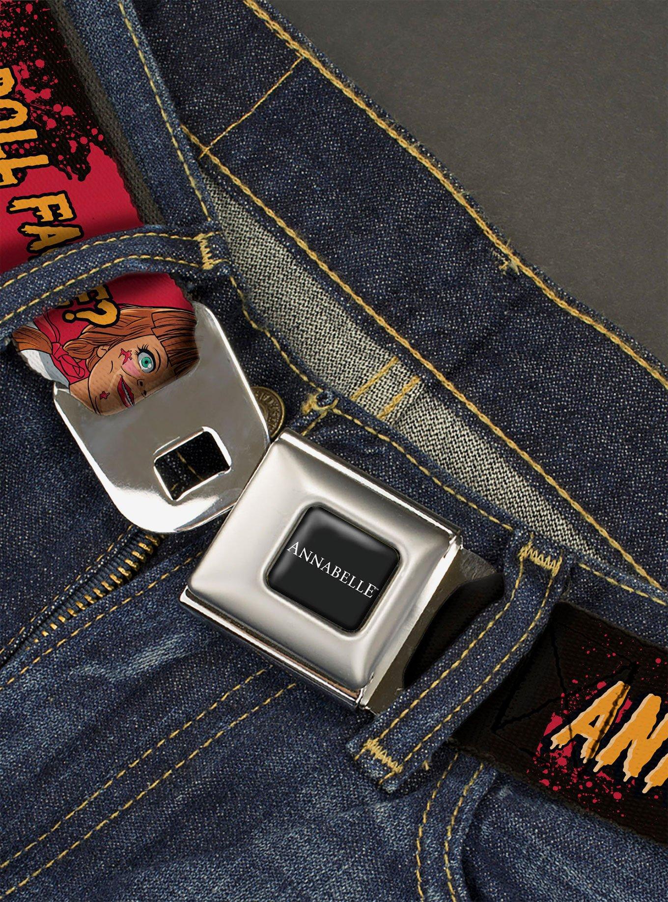 Annabelle Miss Me Doll Face Pose Youth Seatbelt Buckle Belt