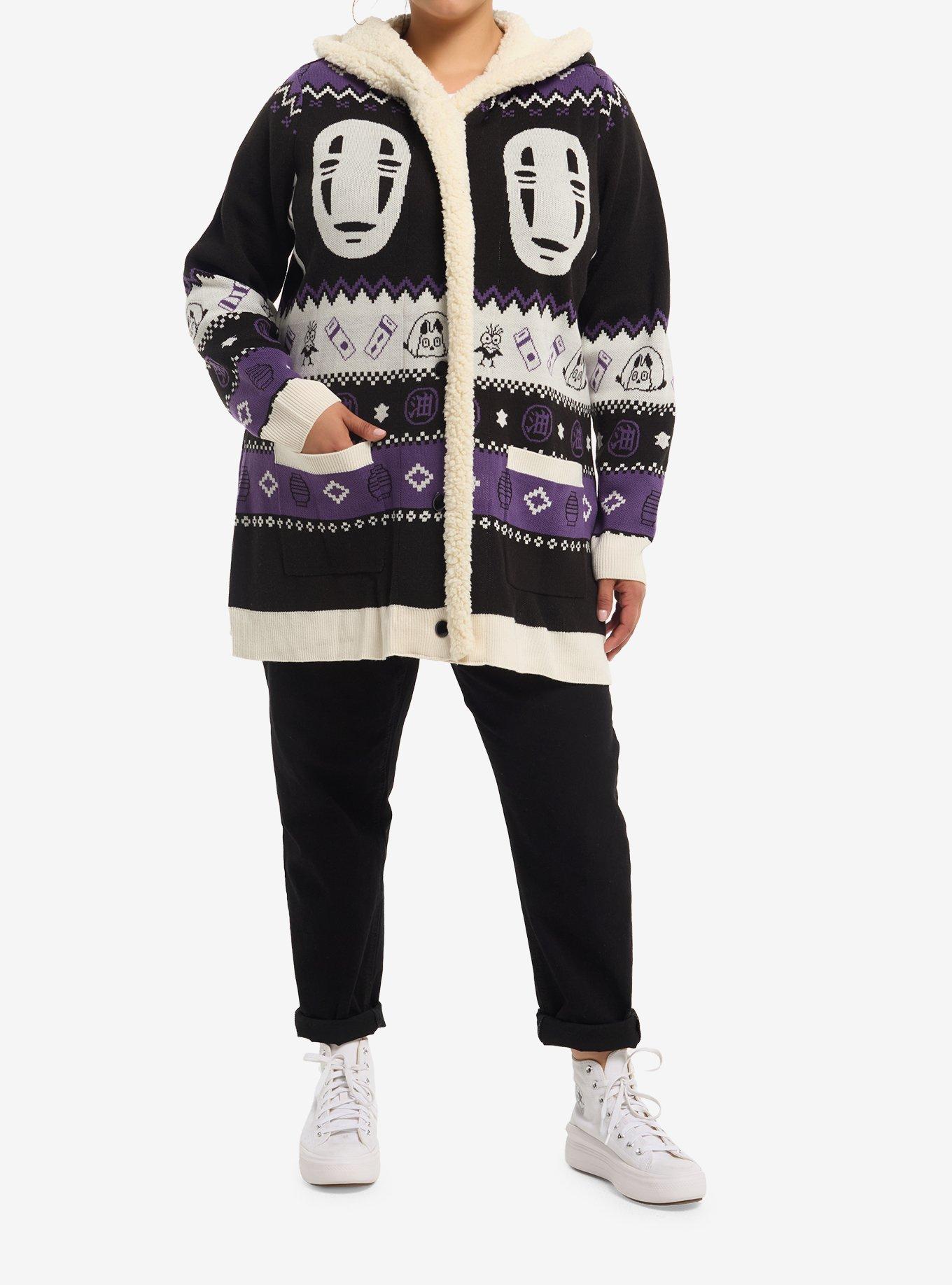 Studio Ghibli&reg; Spirited Away No-Face Sherpa Girls Cardigan Plus Size, MULTI, alternate - view 3