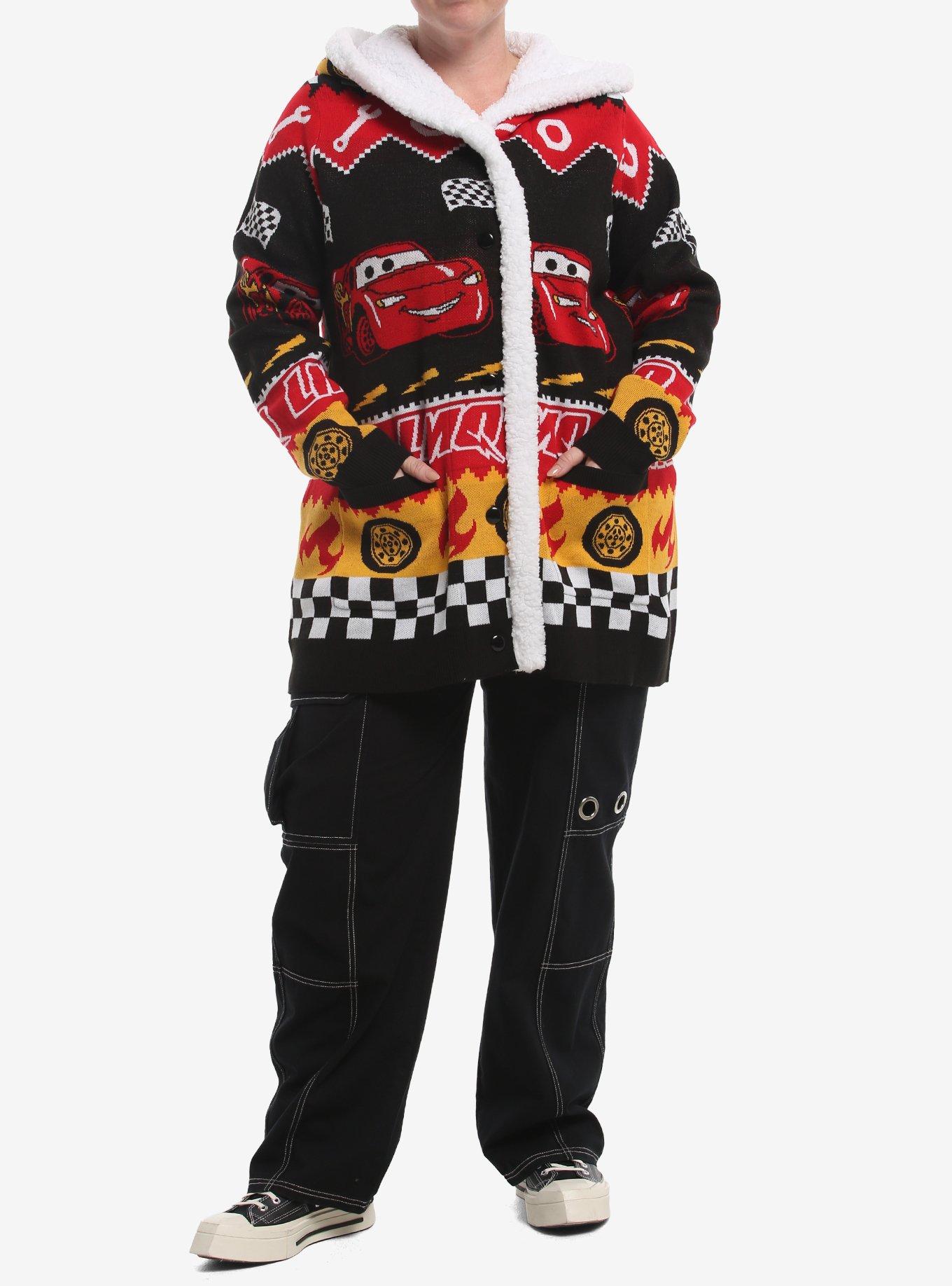 Disney Pixar Cars Fair Isle Sherpa Girls Cardigan Plus Size, MULTI, alternate - view 2