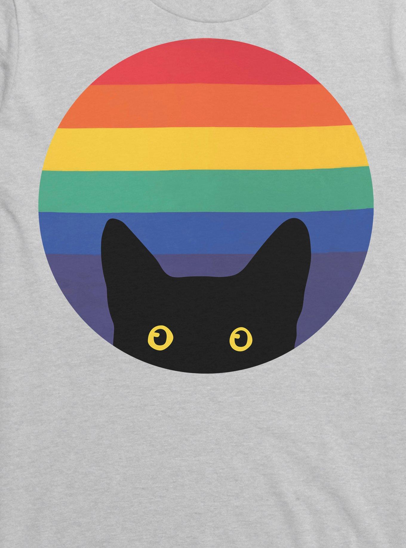LGBTQ Peeking Cat T-Shirt, , hi-res