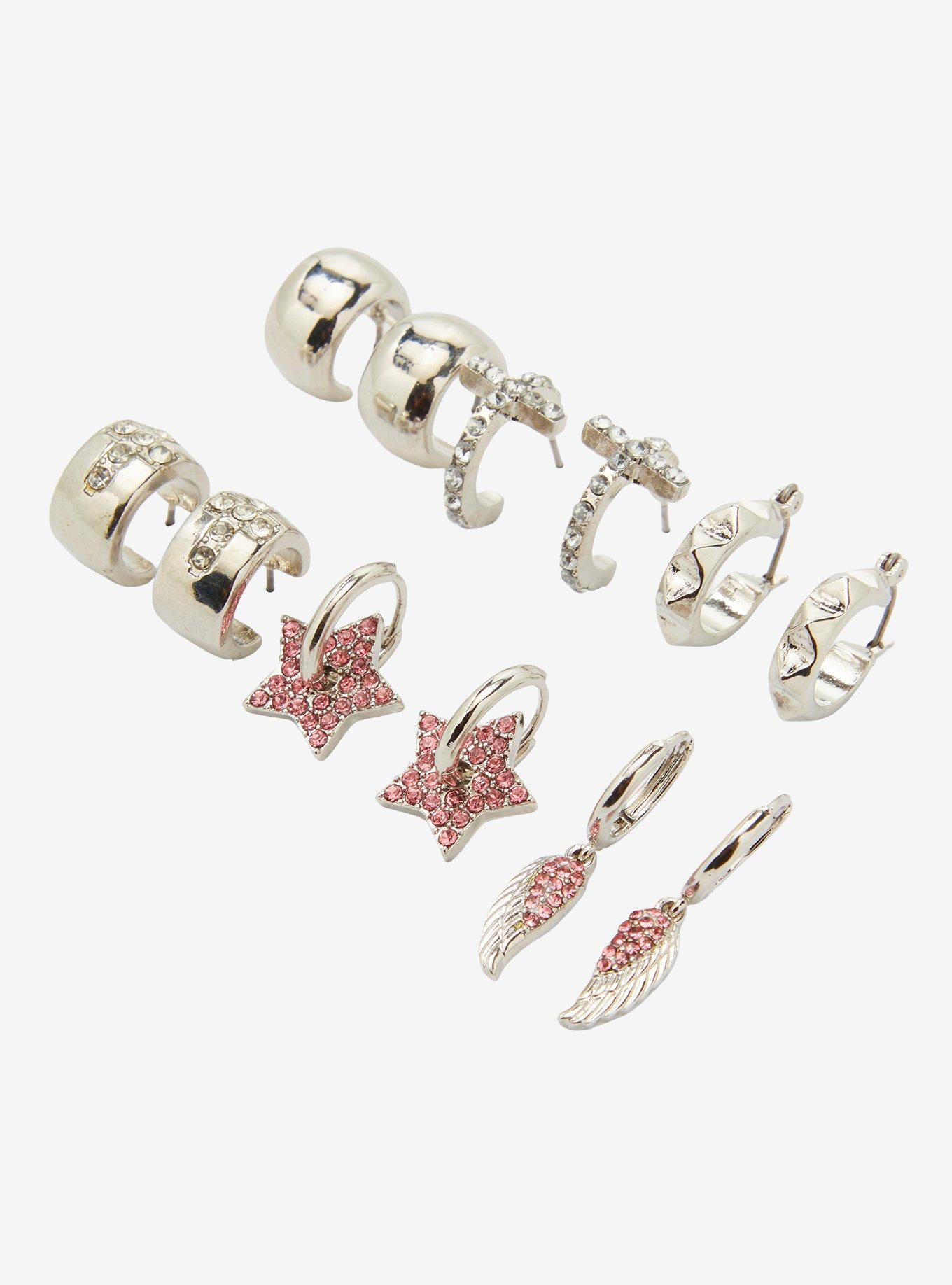 Social Collision Star Wing Mini Hoop Earrings, , alternate - view 3