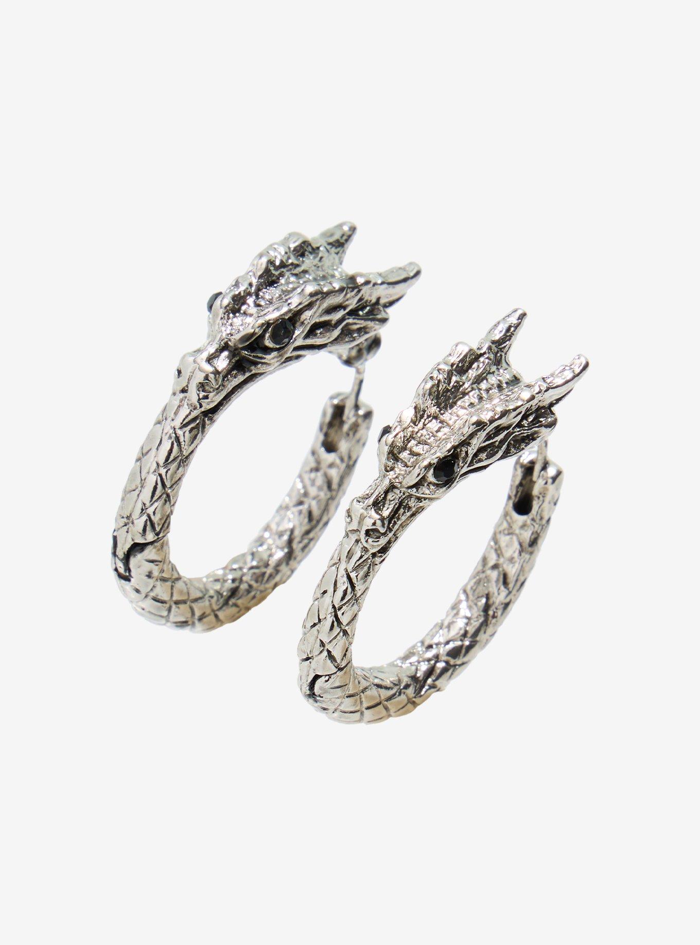 Dragon Scale Hoop Earrings, , alternate - view 3