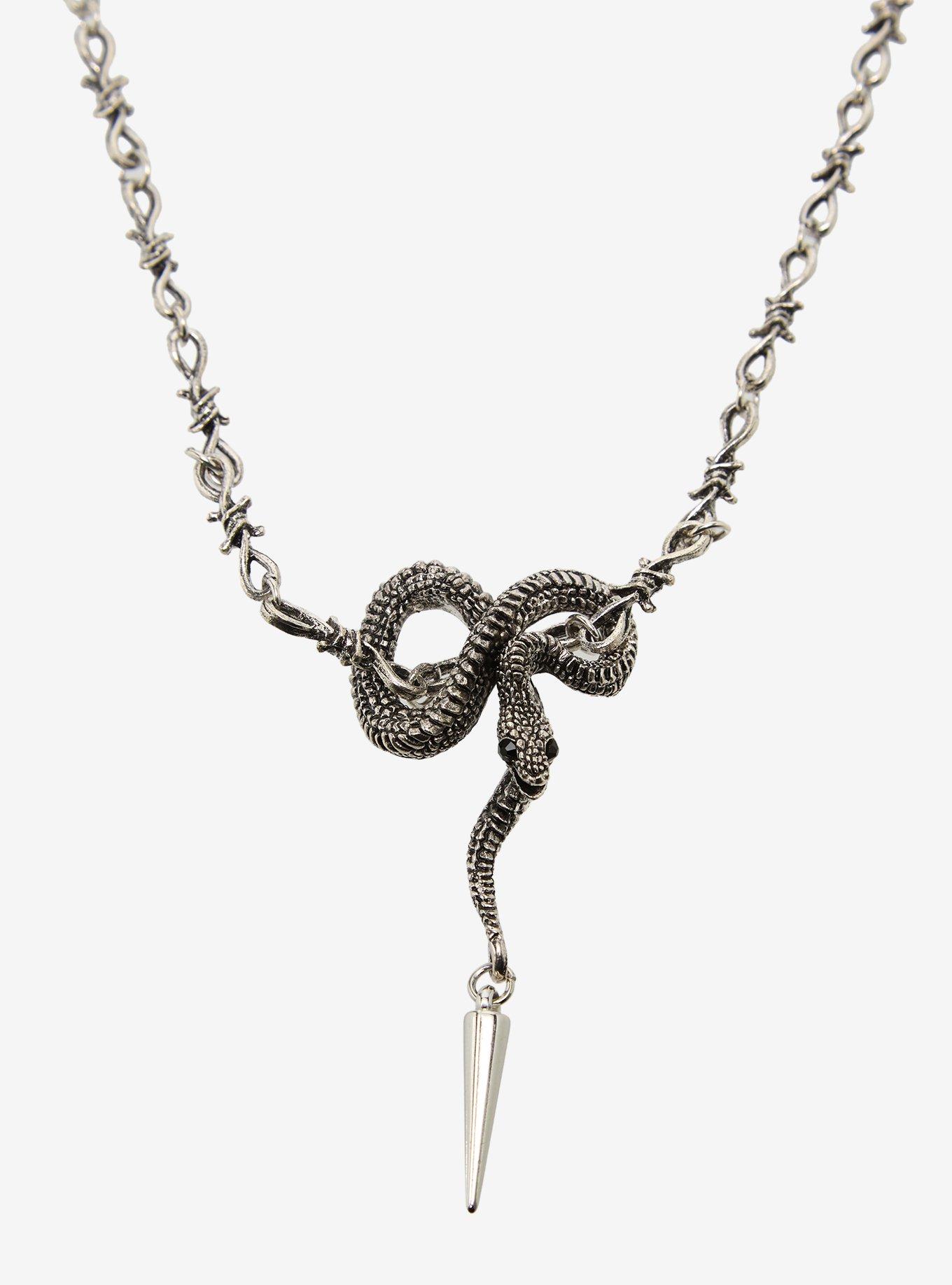 Serpent Spike Barbed Wire Necklace, , alternate - view 3