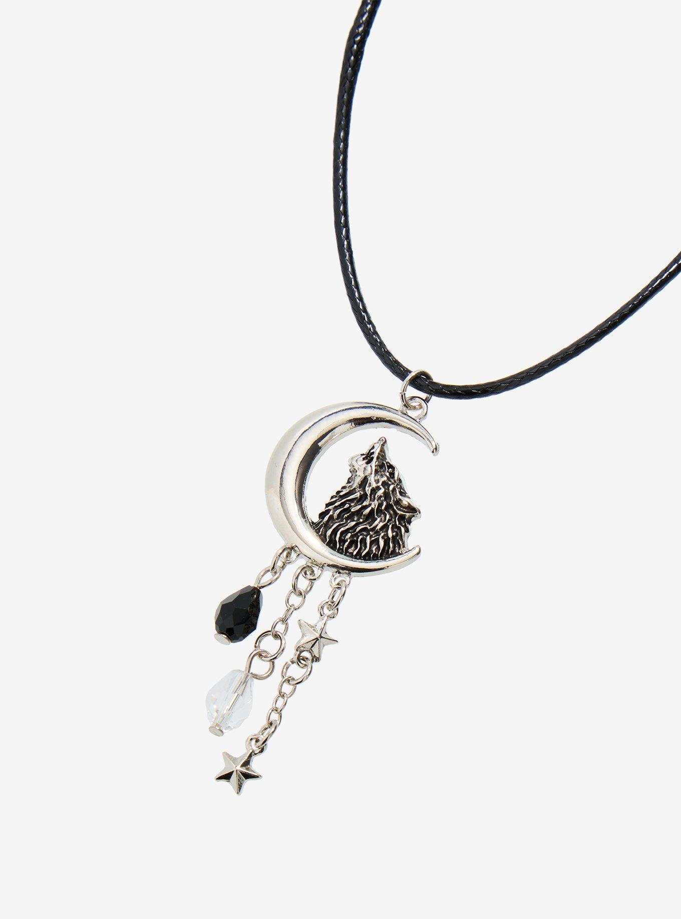 Howling Wolf Moon Necklace, , alternate - view 3