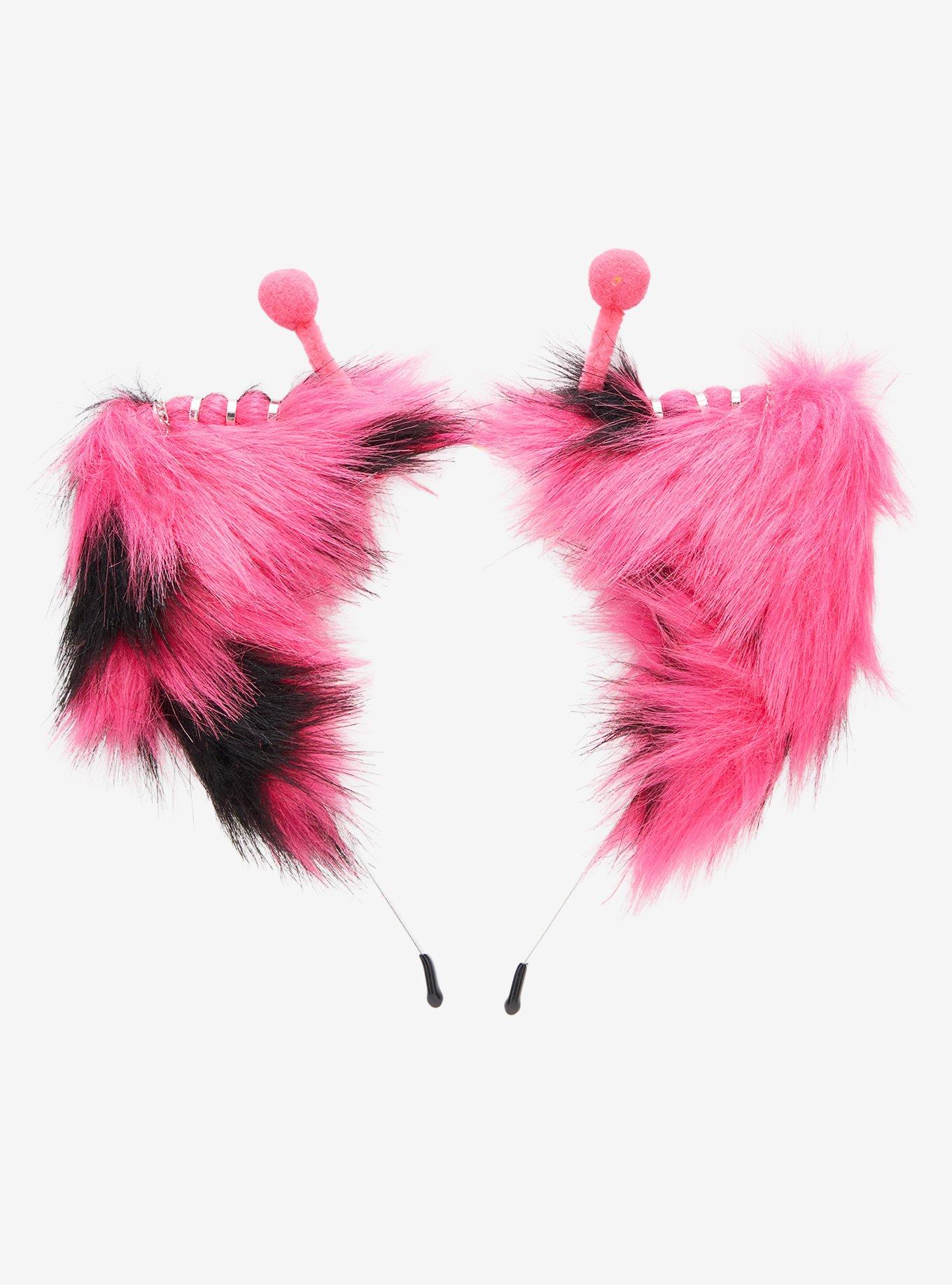 Black & Pink Alien Cat Ear Headband, , alternate - view 3