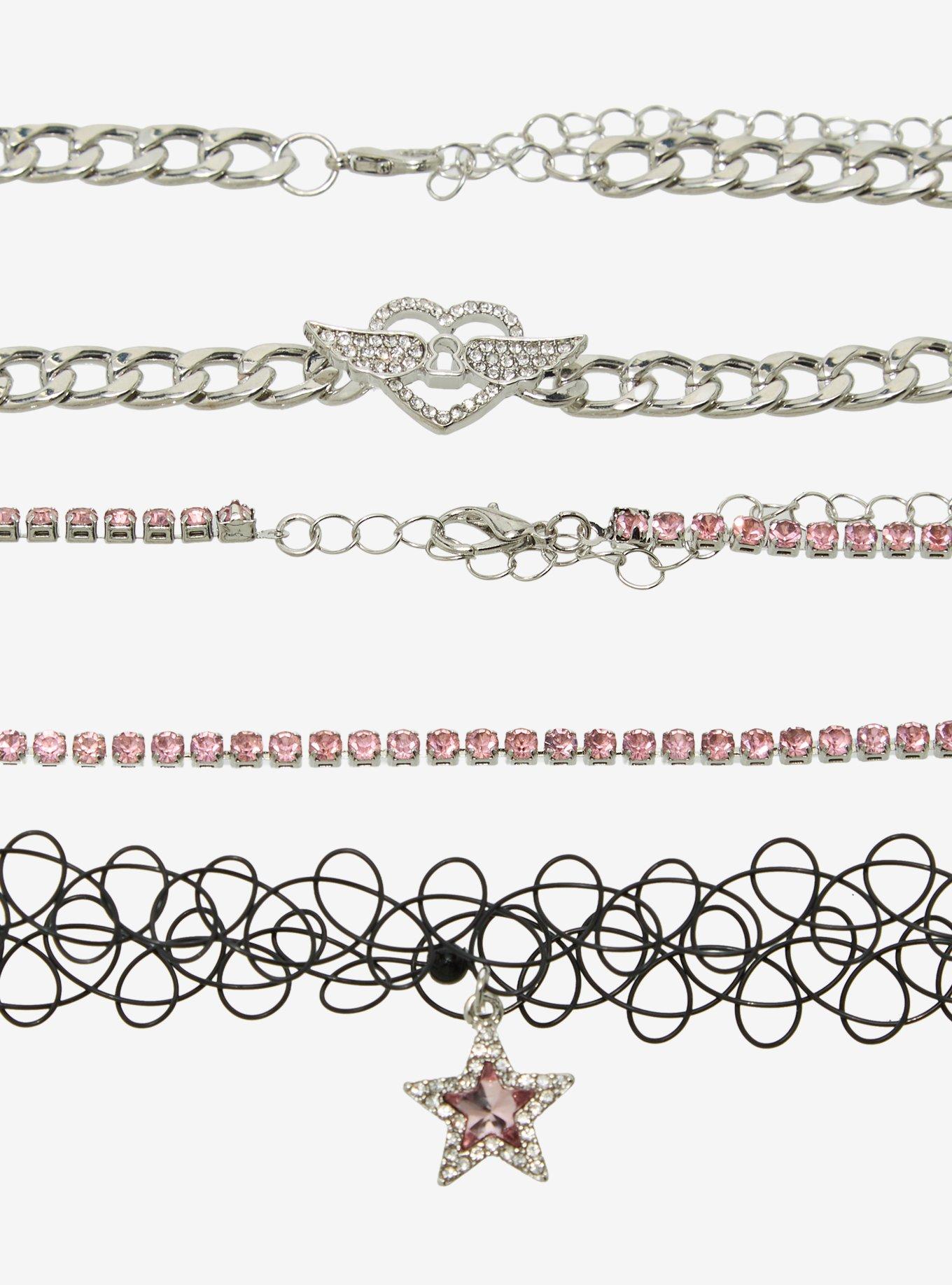 Social Collision Rhinestone Winged Heart Star Choker Set, , alternate - view 3