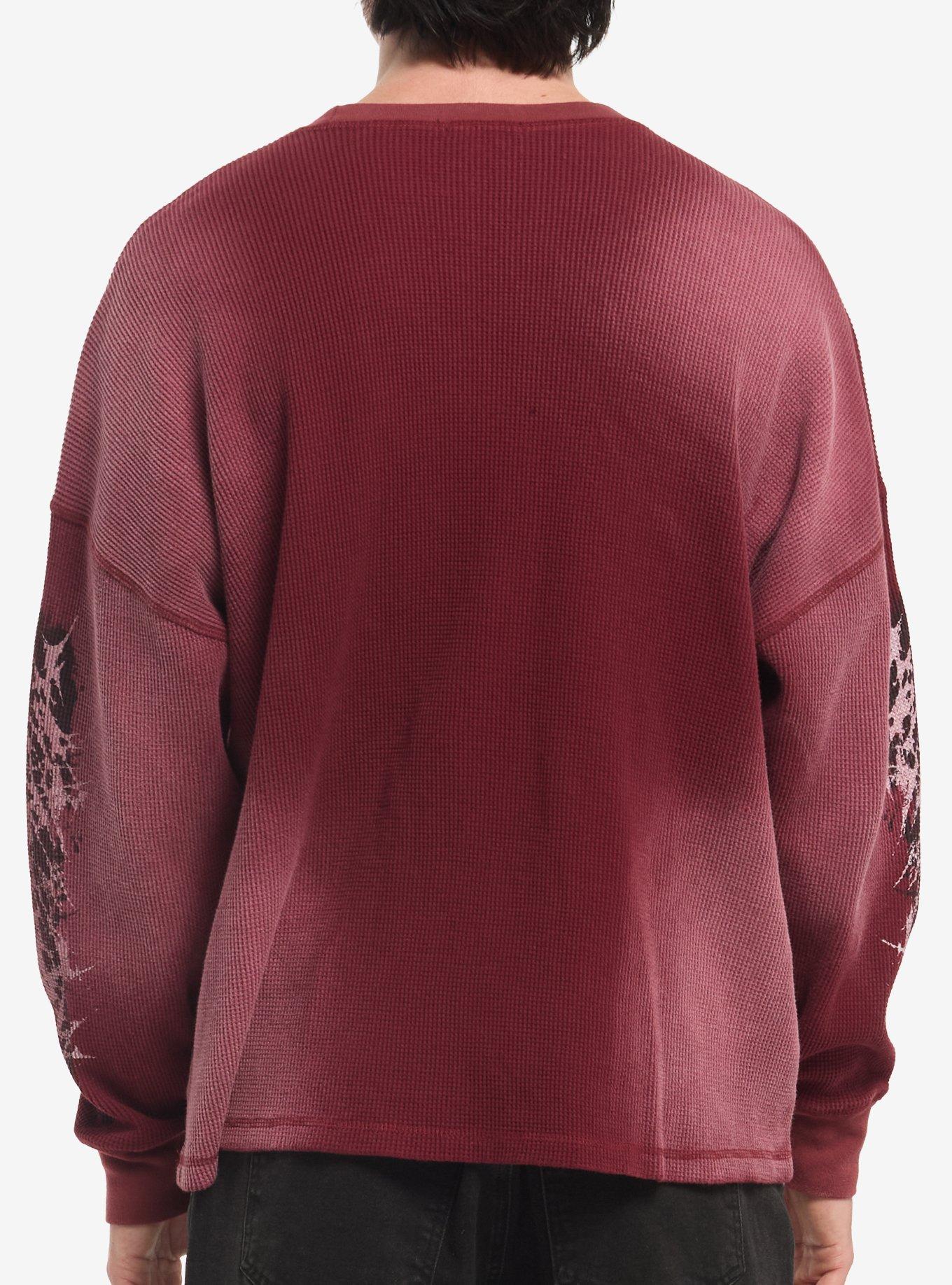 Red Wash Skeleton Thermal Long-Sleeve T-Shirt, BLACK, alternate - view 3