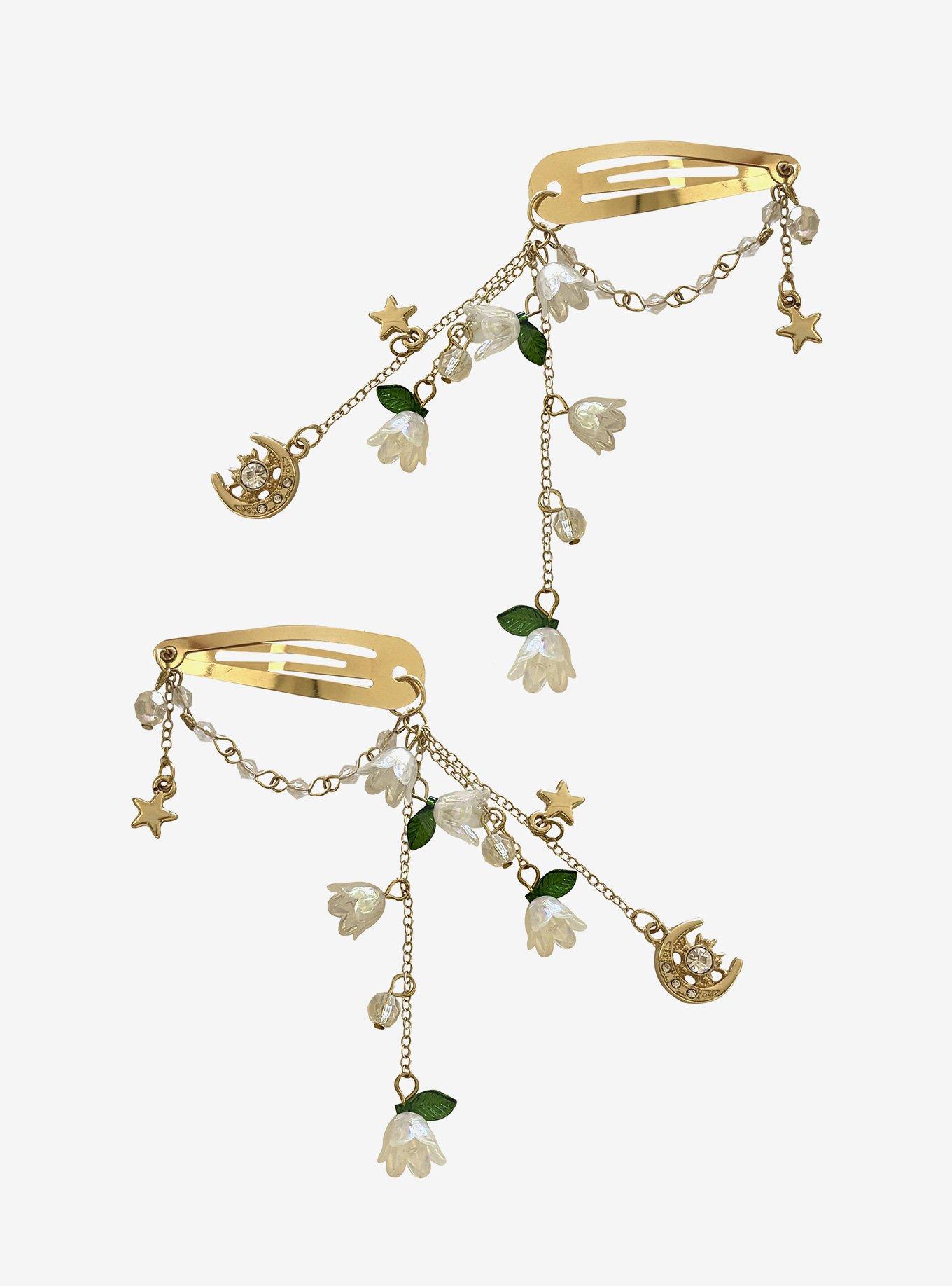 Thorn & Fable Celestial Floral Hair Clip Set, , hi-res
